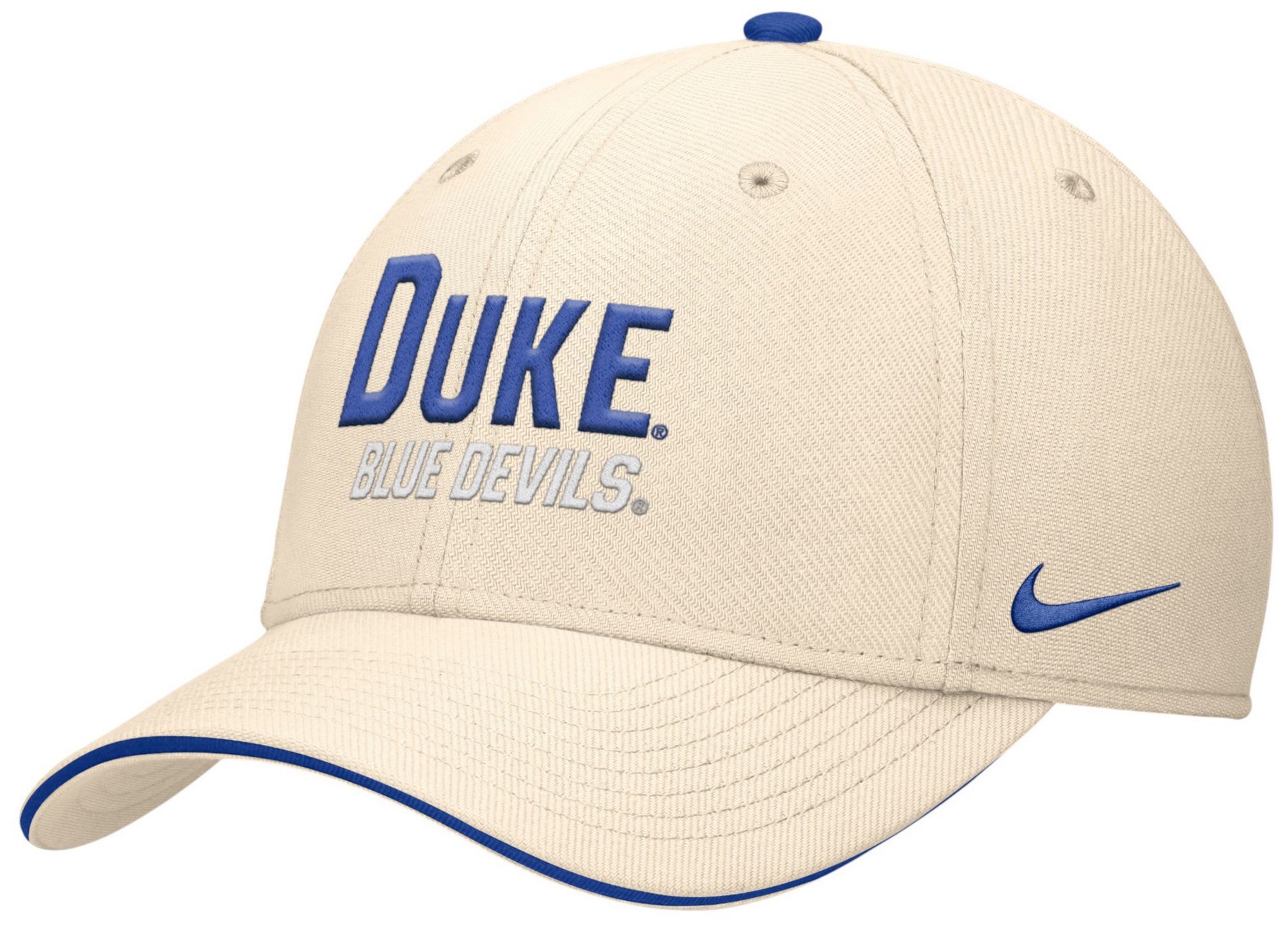 Nike Adult Duke Blue Devils Natural Rise Primetime Swooshflex Cap