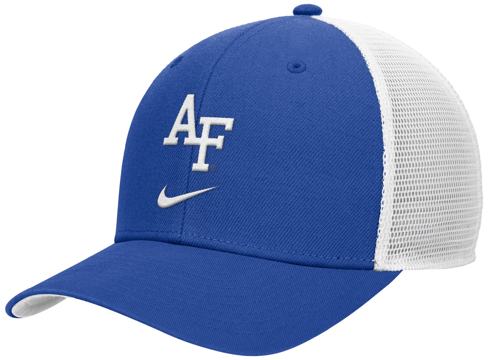 Nike Adult Air Force Falcons Game Royal Rise Logo Swoosh Trucker Hat