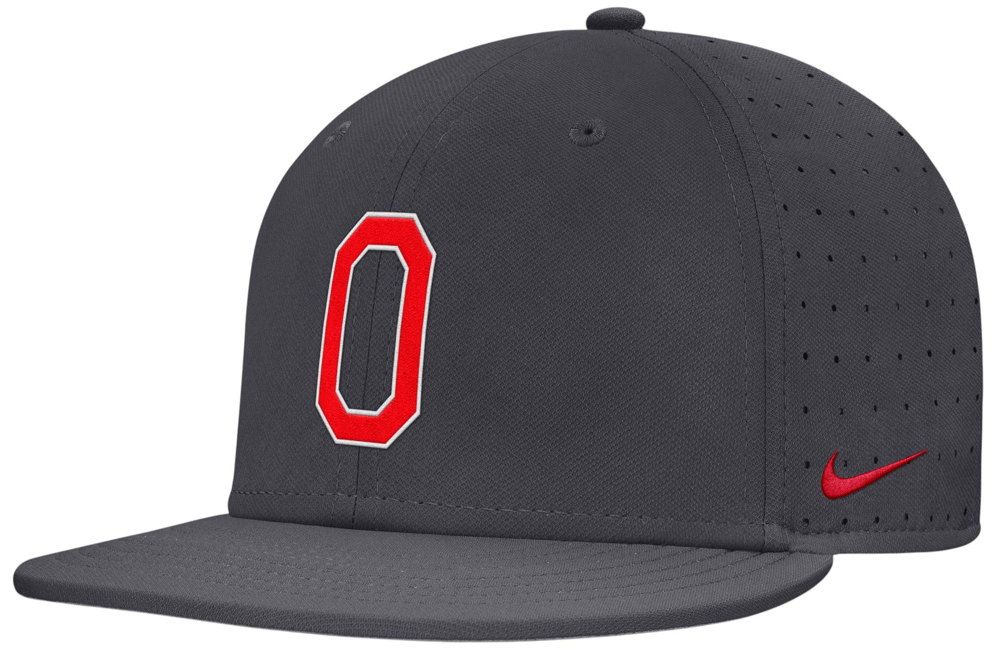 Nike Adult Ohio State Buckeyes Anthracite Aero True Fitted Hat