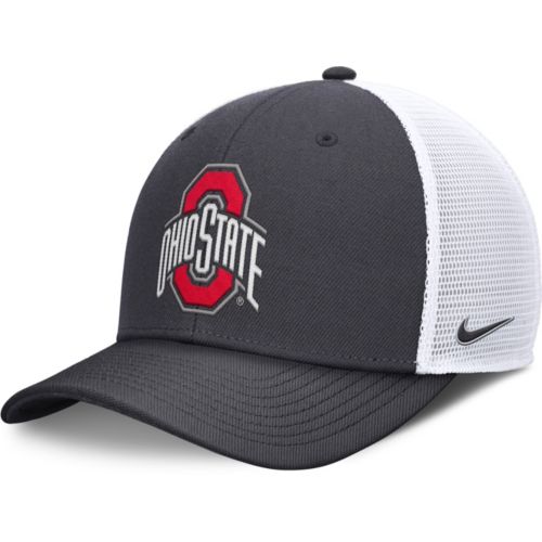 Nike Adult Ohio State Buckeyes Black Rise Swooshflex Gameday Hat