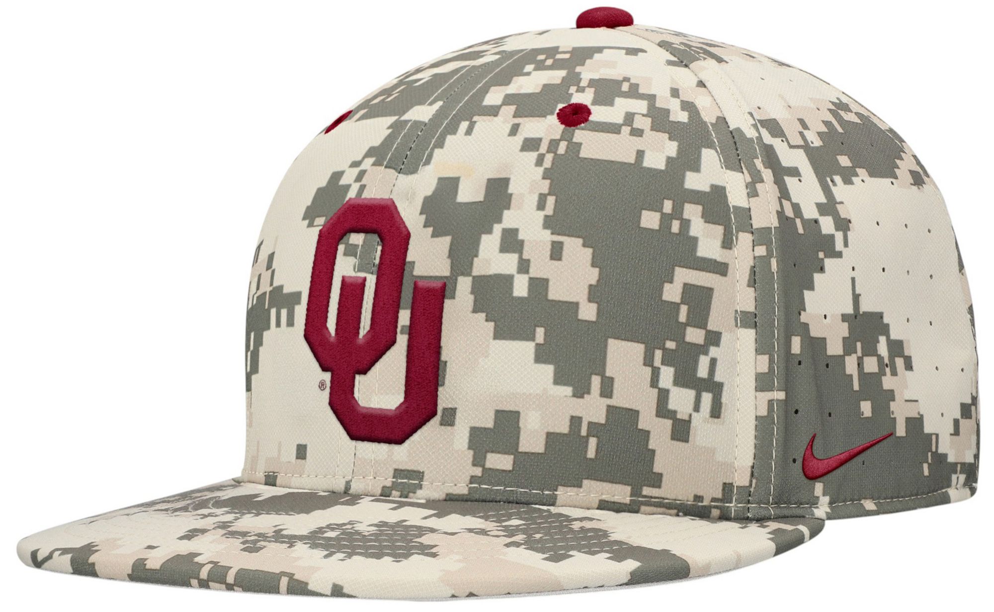 Nike Adult Oklahoma Sooners Camo Aero True Fitted Hat