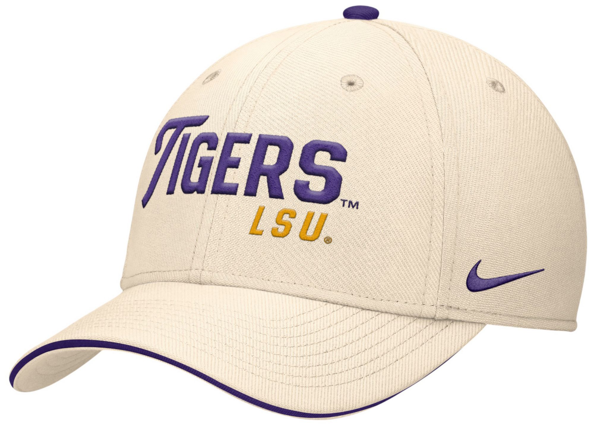 Nike Adult LSU Tigers Natural Rise Primetime Swooshflex Cap