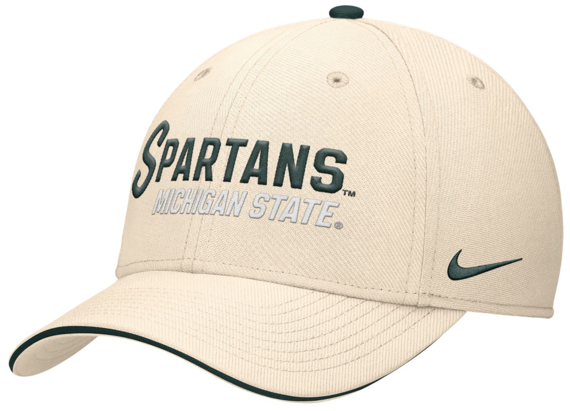 Nike Adult Michigan State Spartans Natural Rise Primetime Swooshflex Cap