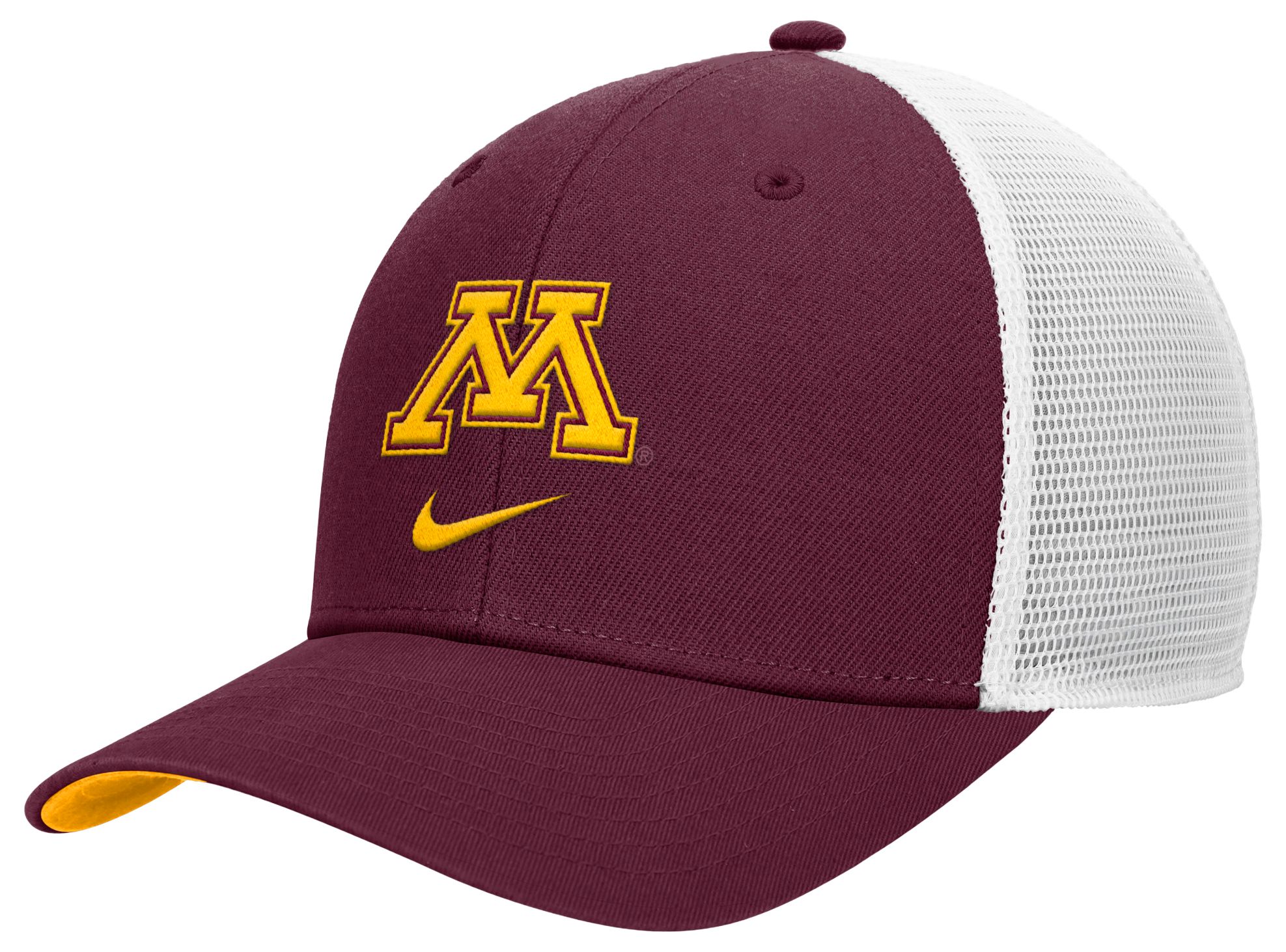 Nike Adult Minnesota Golden Gophers Deep Maroon Rise Logo Swoosh Trucker Hat