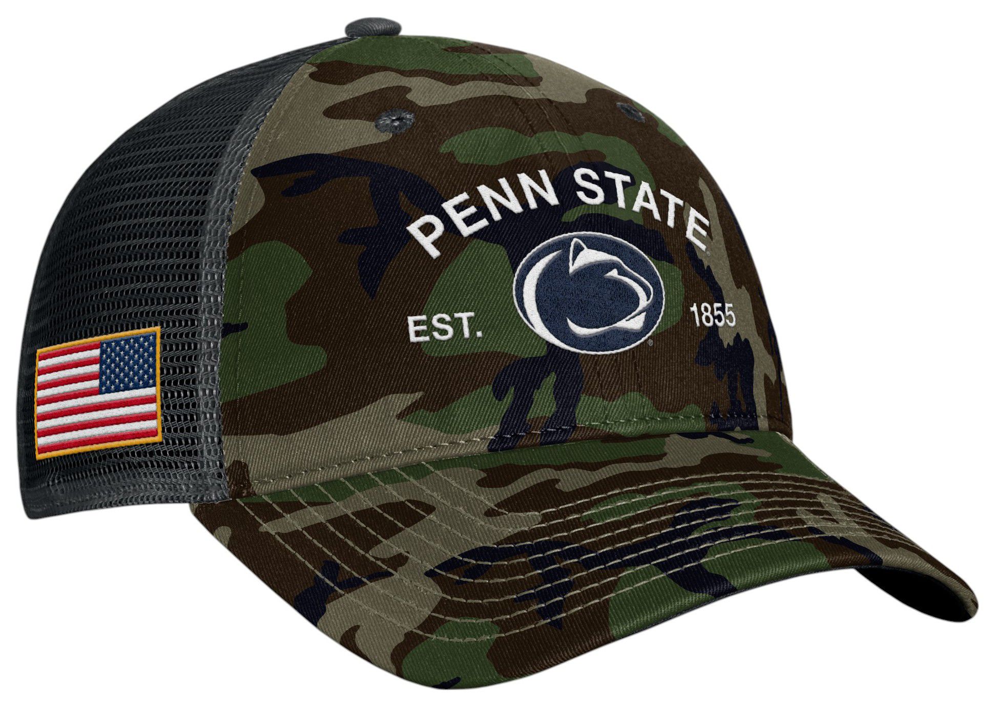 Nike Adult Penn State Nittany Lions Medium Olive 2025 Military Appreciation Trucker Hat