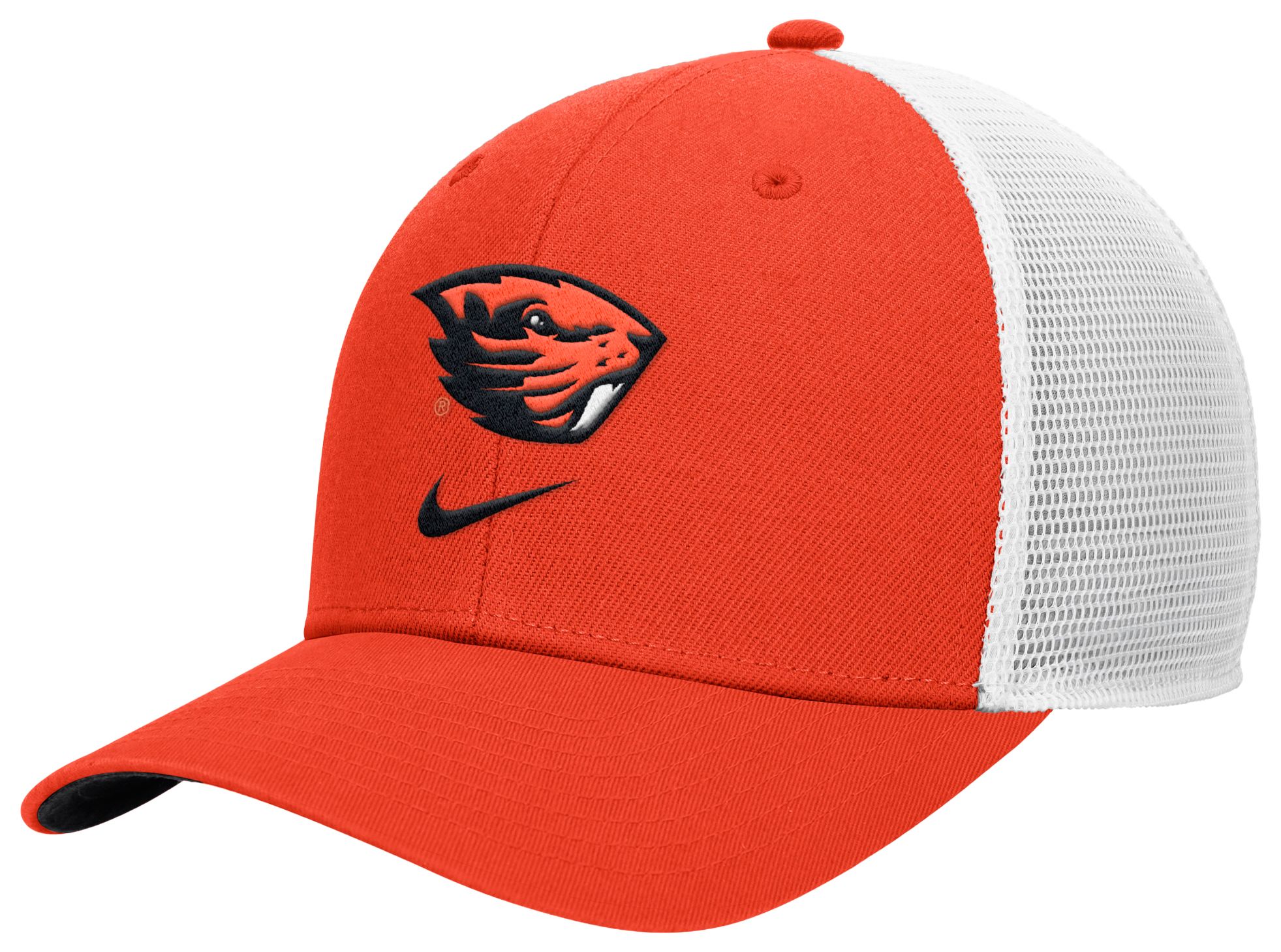 Nike Adult Oregon State Beavers Team Orange Rise Logo Swoosh Trucker Hat