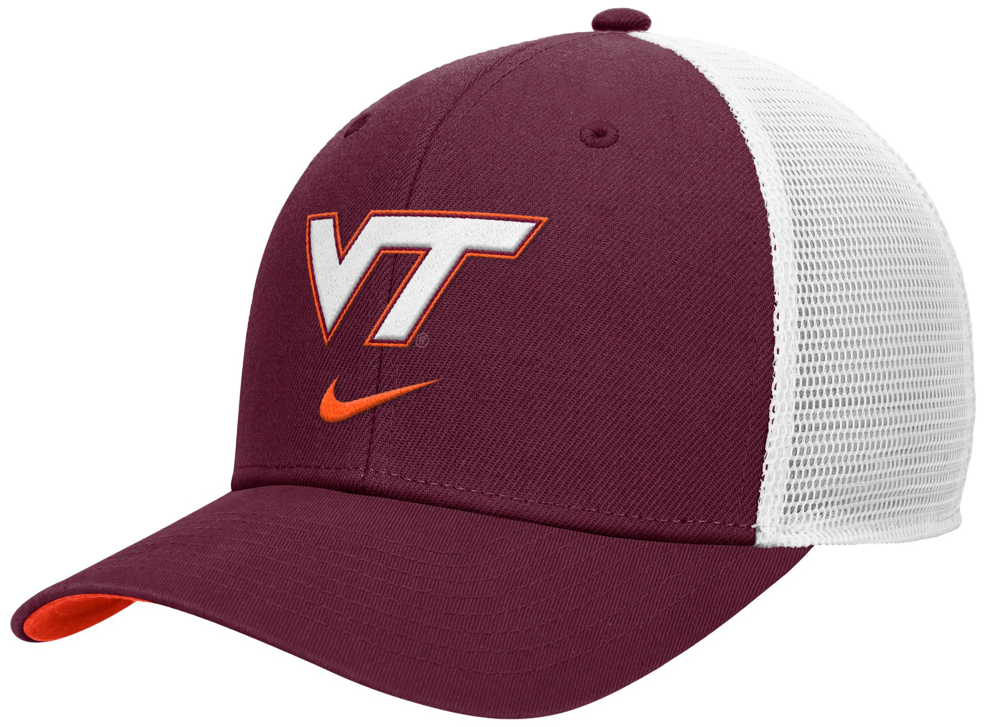 Nike Adult Virginia Tech Hokies Deep Maroon Rise Logo Swoosh Trucker Hat