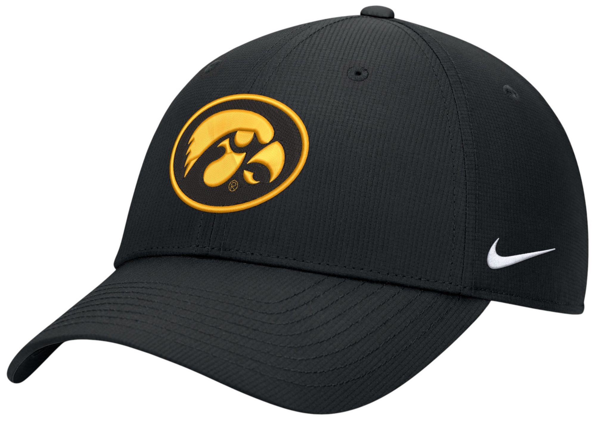 Nike Adult Iowa Hawkeyes Black Structured Club Adjustable Hat