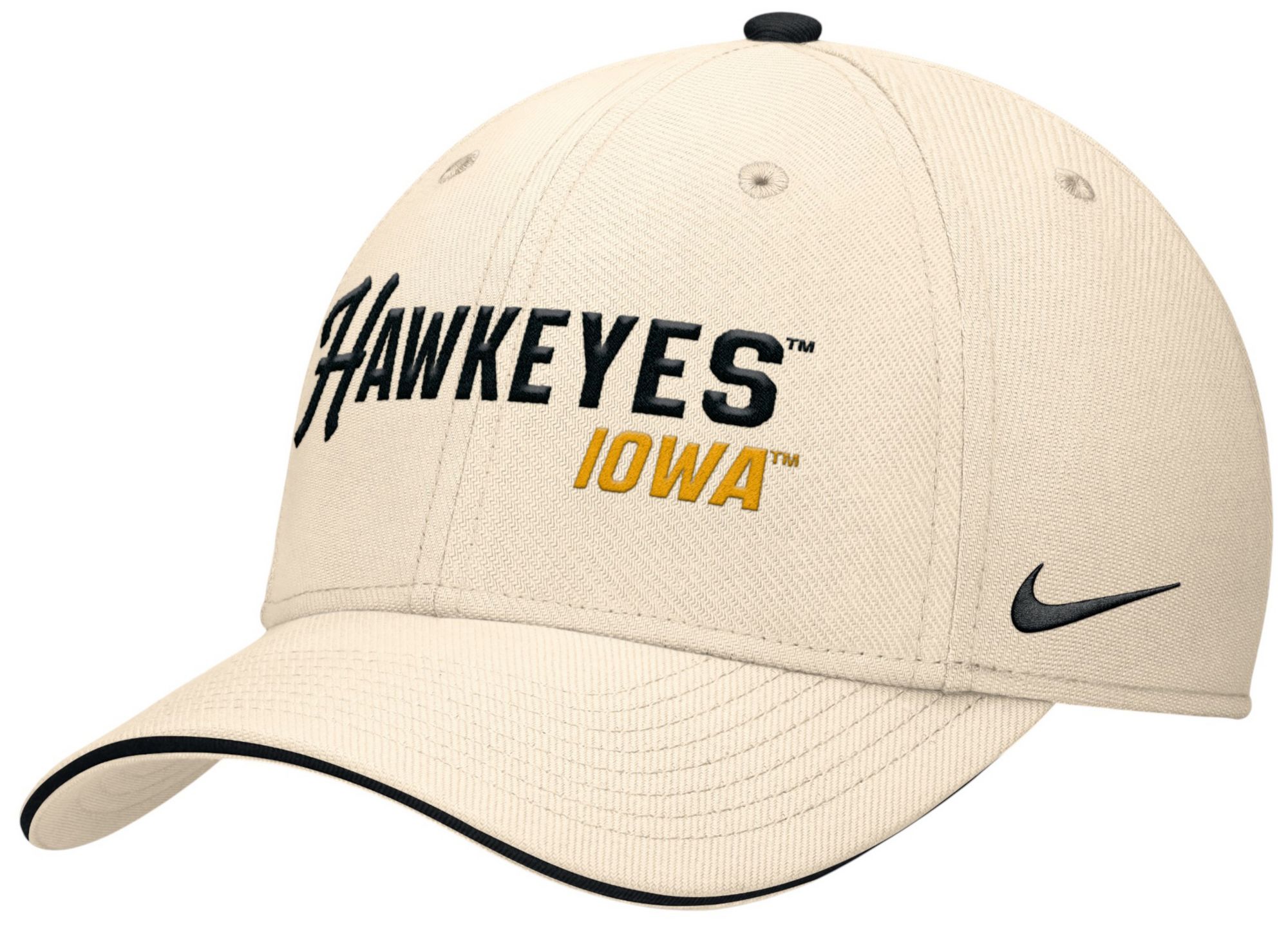 Nike Adult Iowa Hawkeyes Natural Rise Primetime Swooshflex Cap
