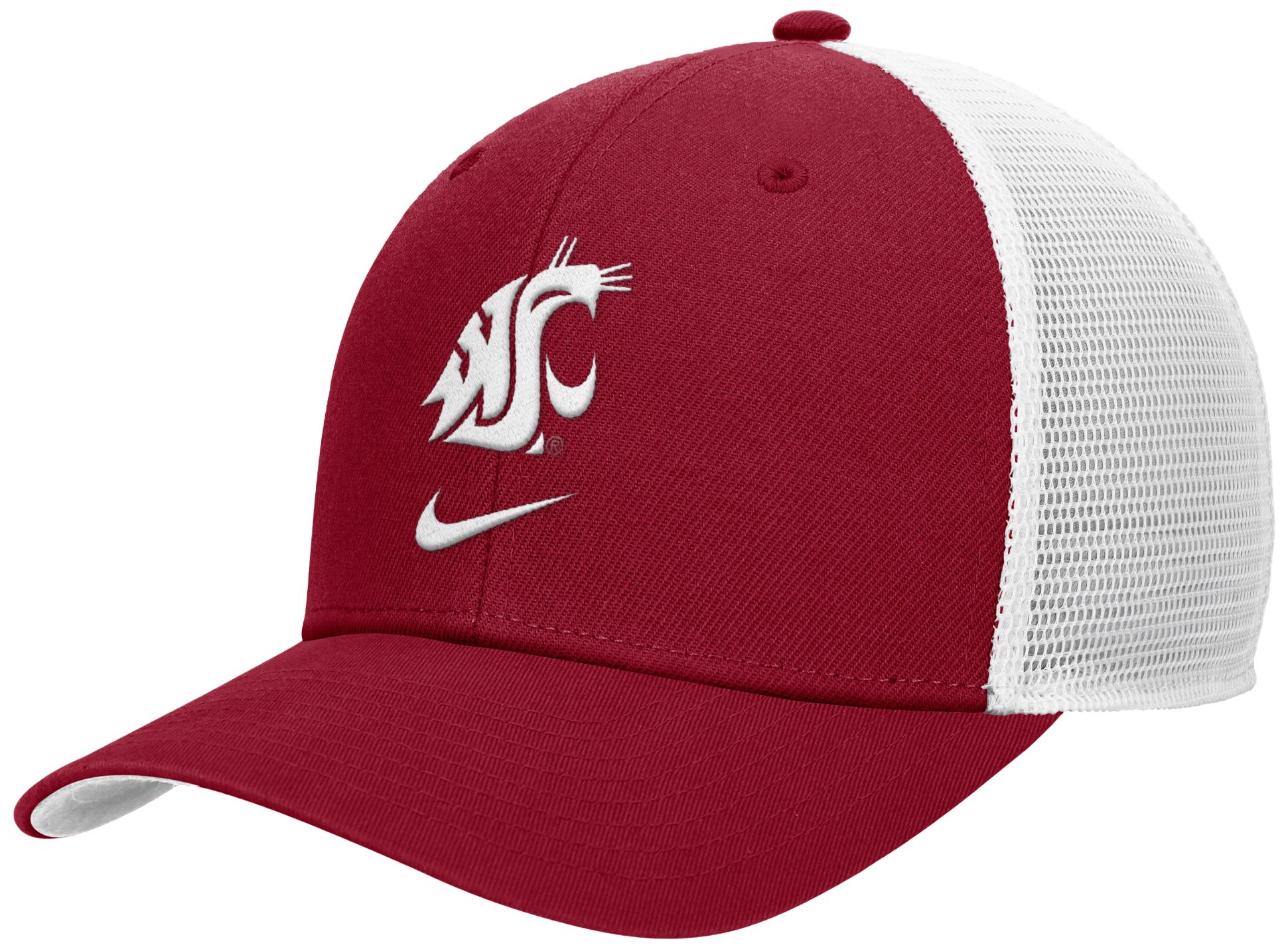Nike Adult Washington State Cougars Team Crimson Rise Logo Swoosh Trucker Hat