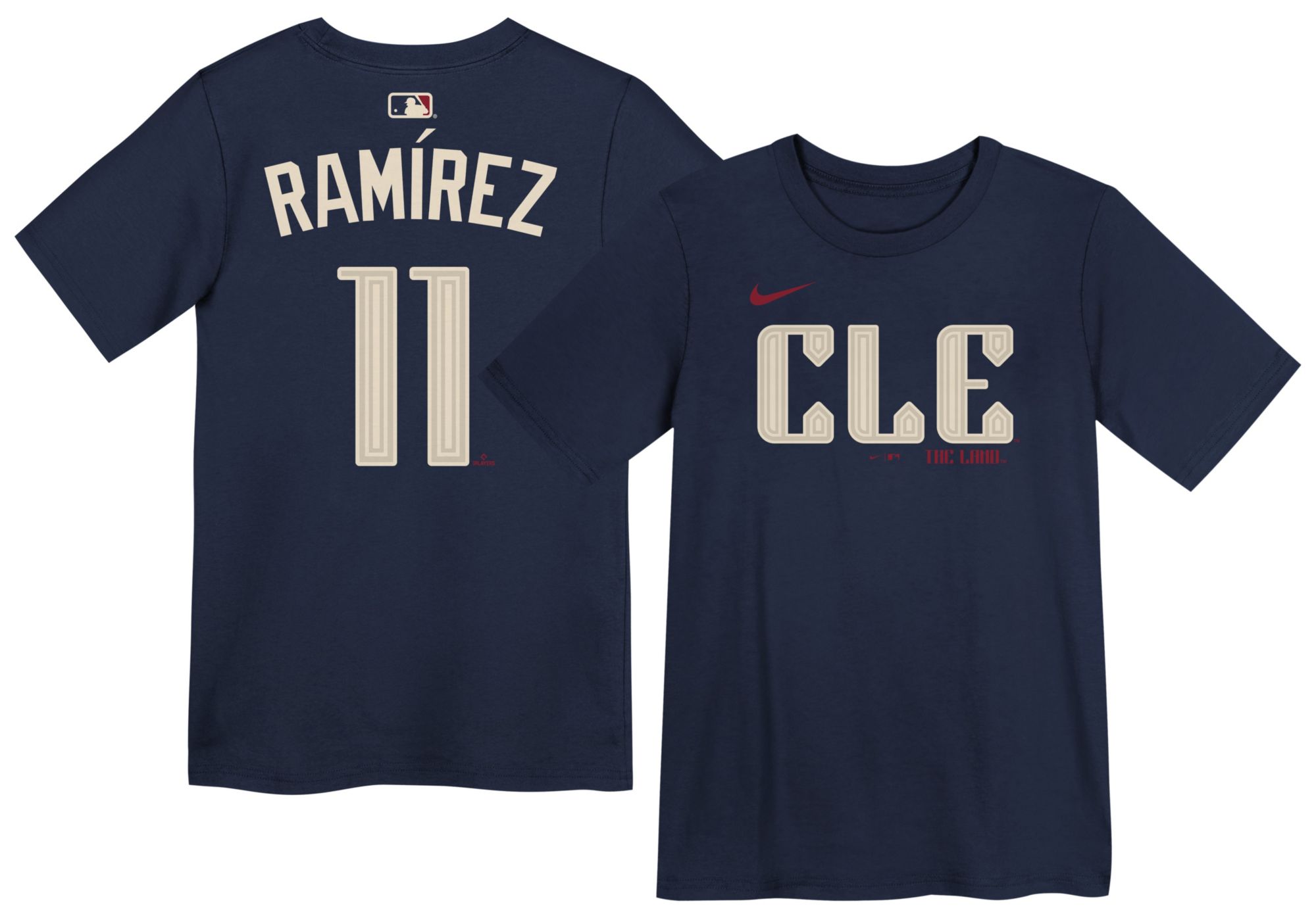 Nike Boys' Cleveland Guardians Navy José Ramírez #11 Home T-Shirt