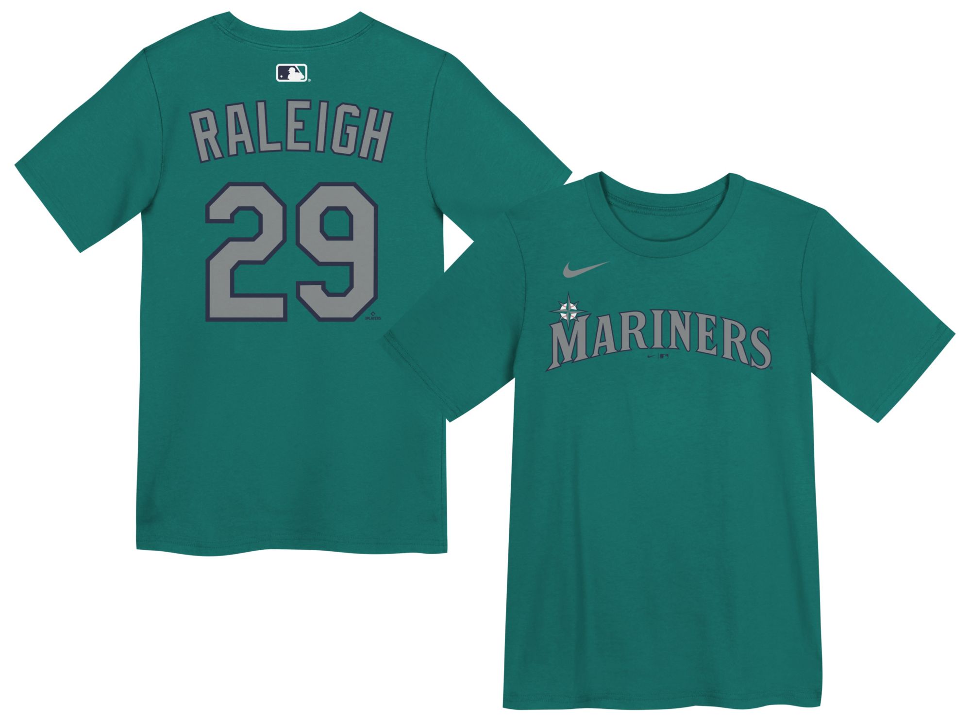 Nike Boys' Seattle Mariners Green Cal Raleigh #29 Home T-Shirt
