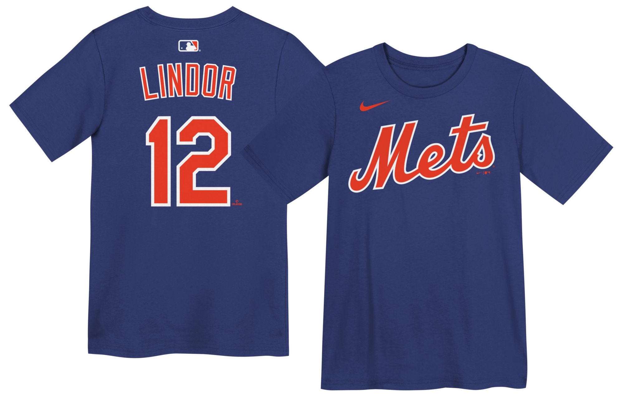 Nike Boys' New York Mets Blue Francisco Lindor #12 Home T-Shirt