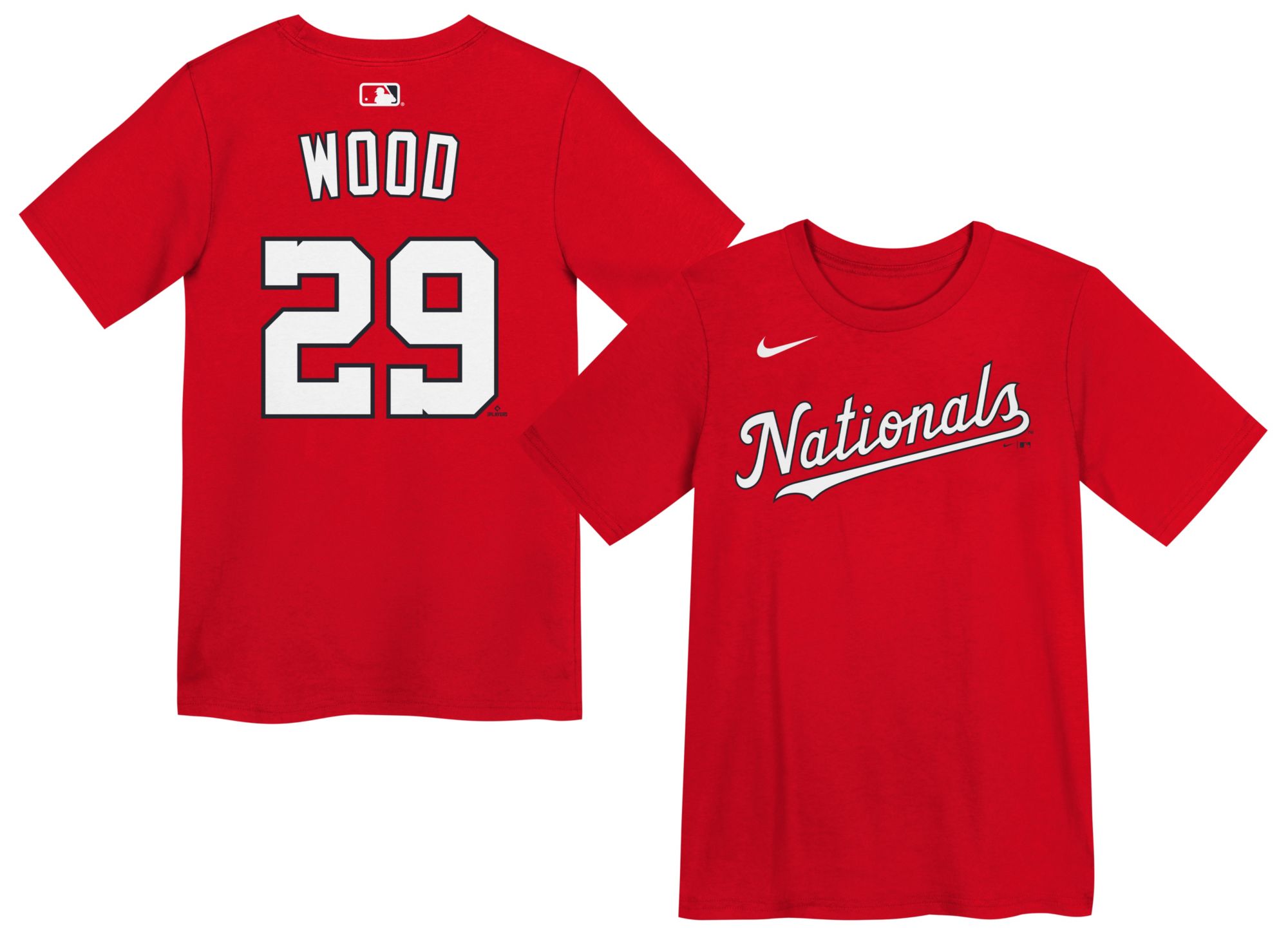 Nike Boys' Washington Nationals Red James Wood #29 Home T-Shirt