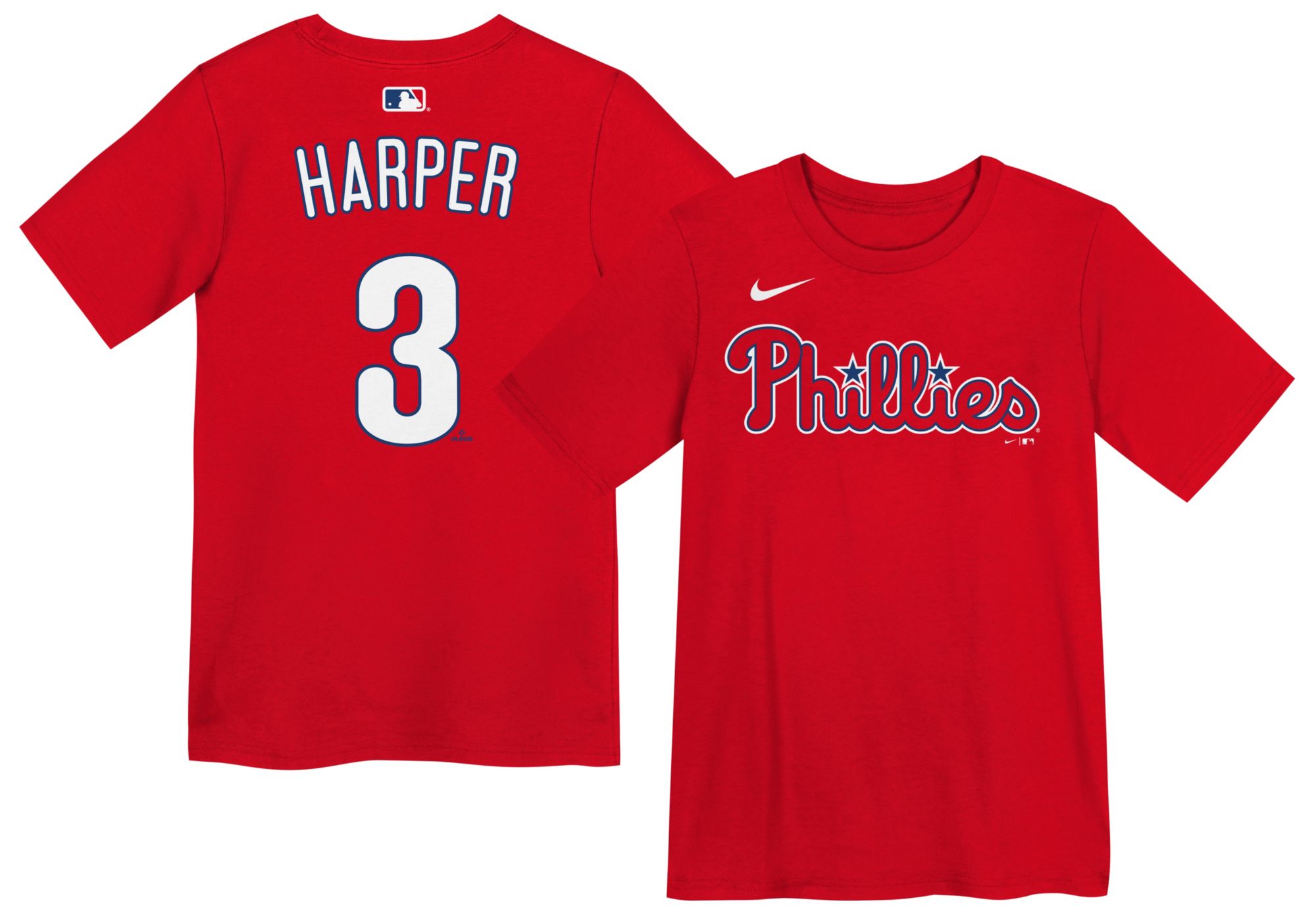 Nike Boys' Philadelphia Phillies Red Bryce Harper #3 Home T-Shirt