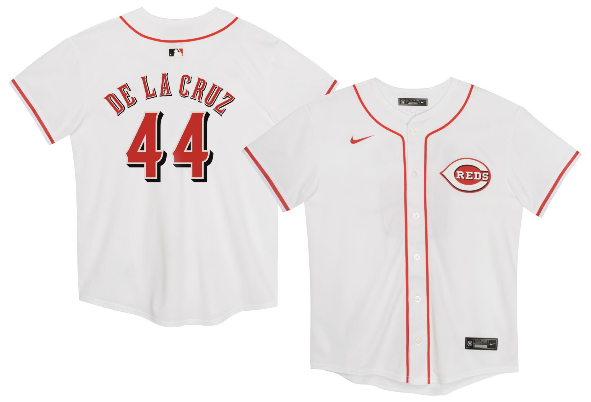 Nike Boys' Cincinnati Reds White Elly De La Cruz #44 Home Game Jersey