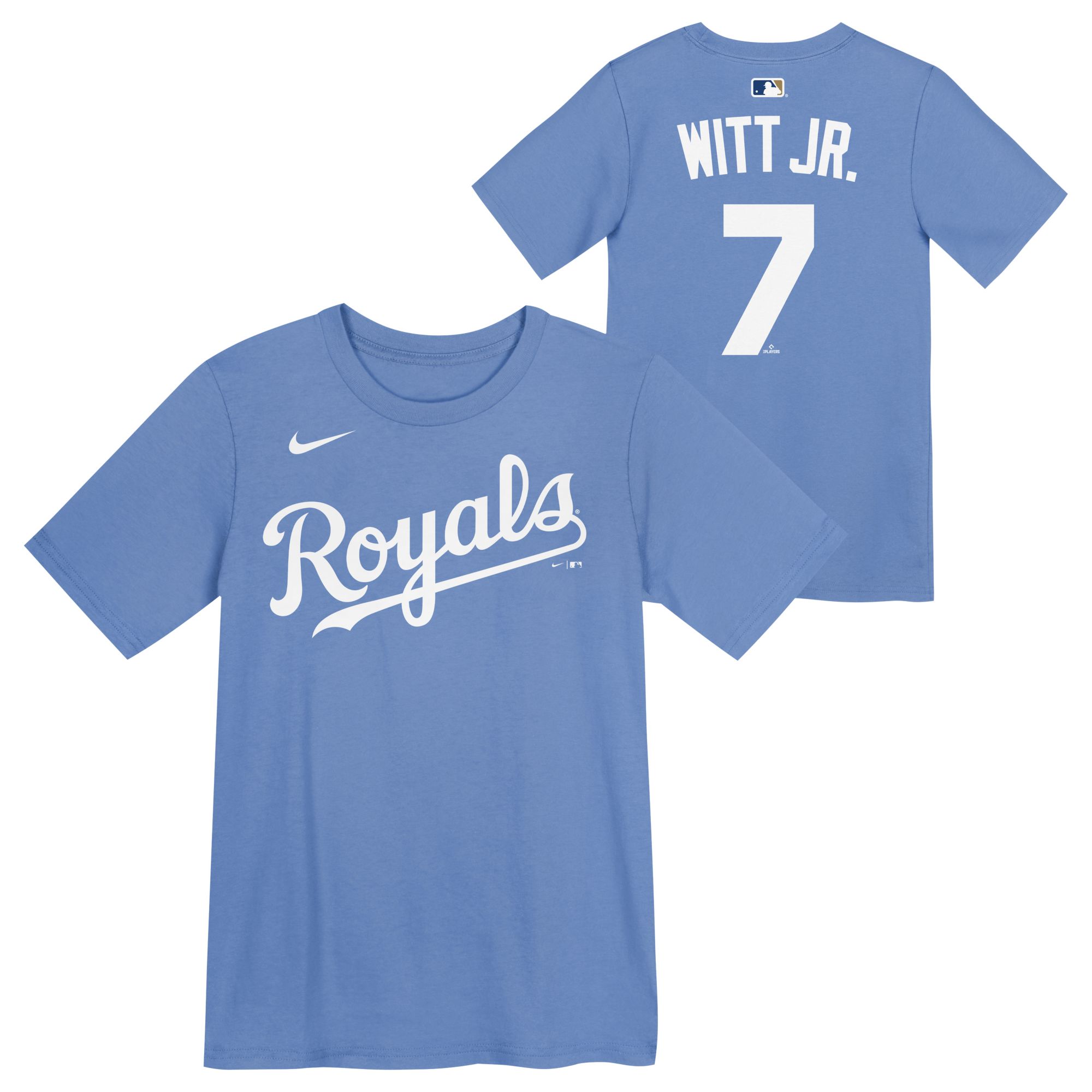Nike Boys' Kansas City Royals Blue Bobby Witt Jr. #7 Home T-Shirt