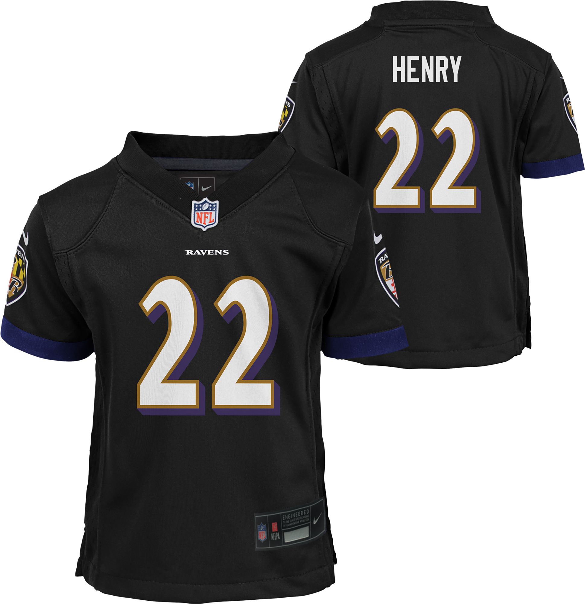 Nike Boys' Baltimore Ravens Derrick Henry #22 Black Alternate Game Jersey