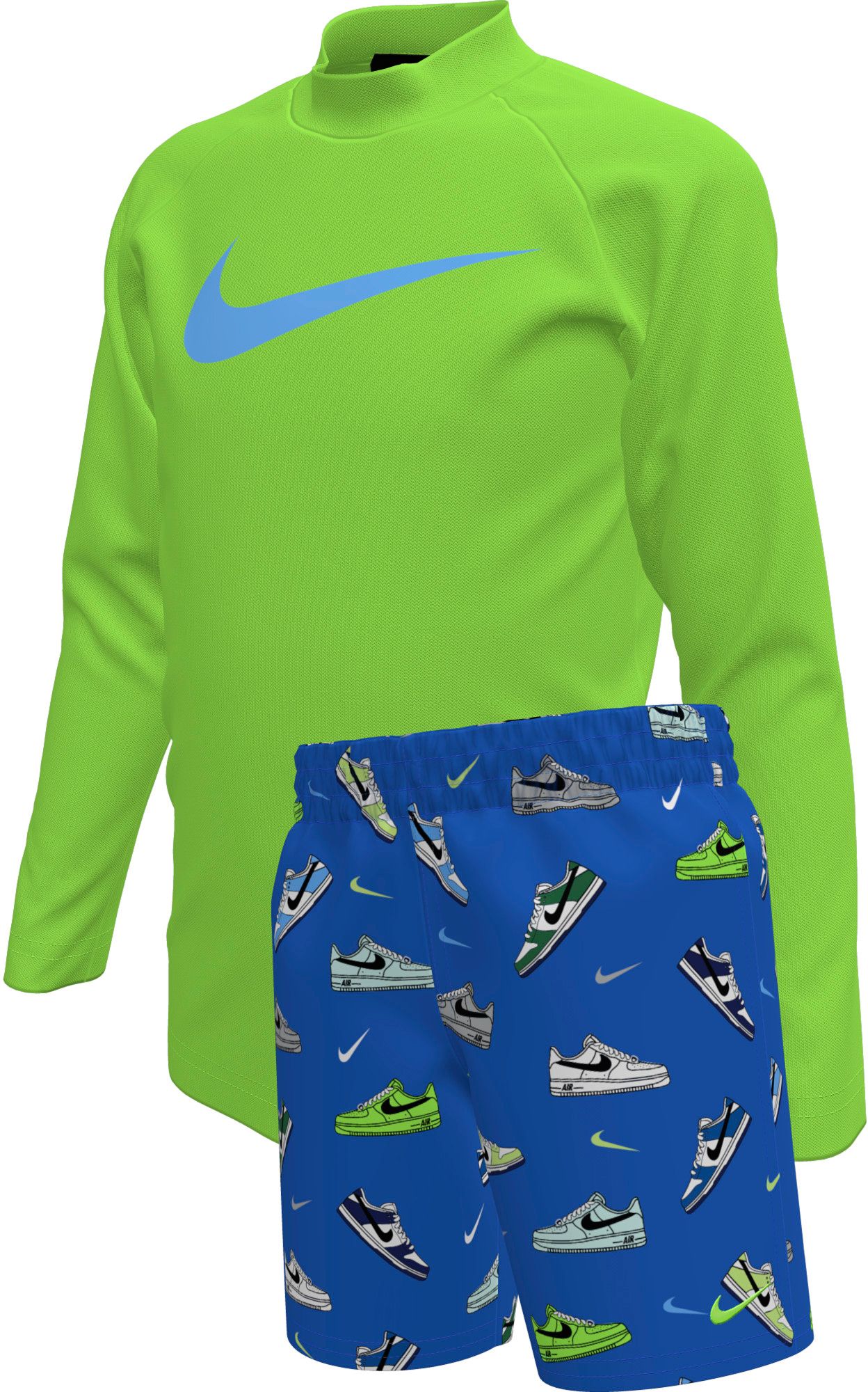 Nike Little Boys' Sneaker Print Long Sleeve Top &amp; Short Swim Set