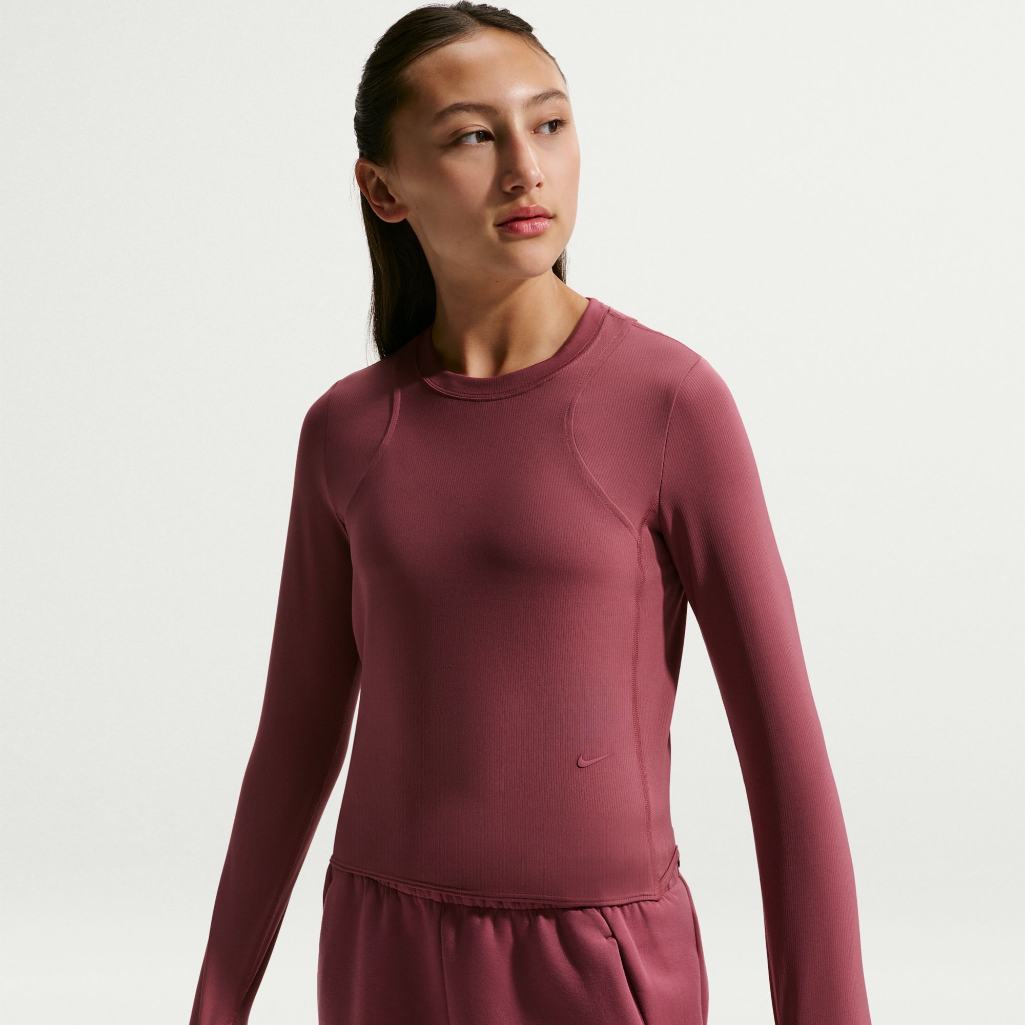 Nike Girls' MAVN Dri-FIT Ribbed Long Sleeve Top