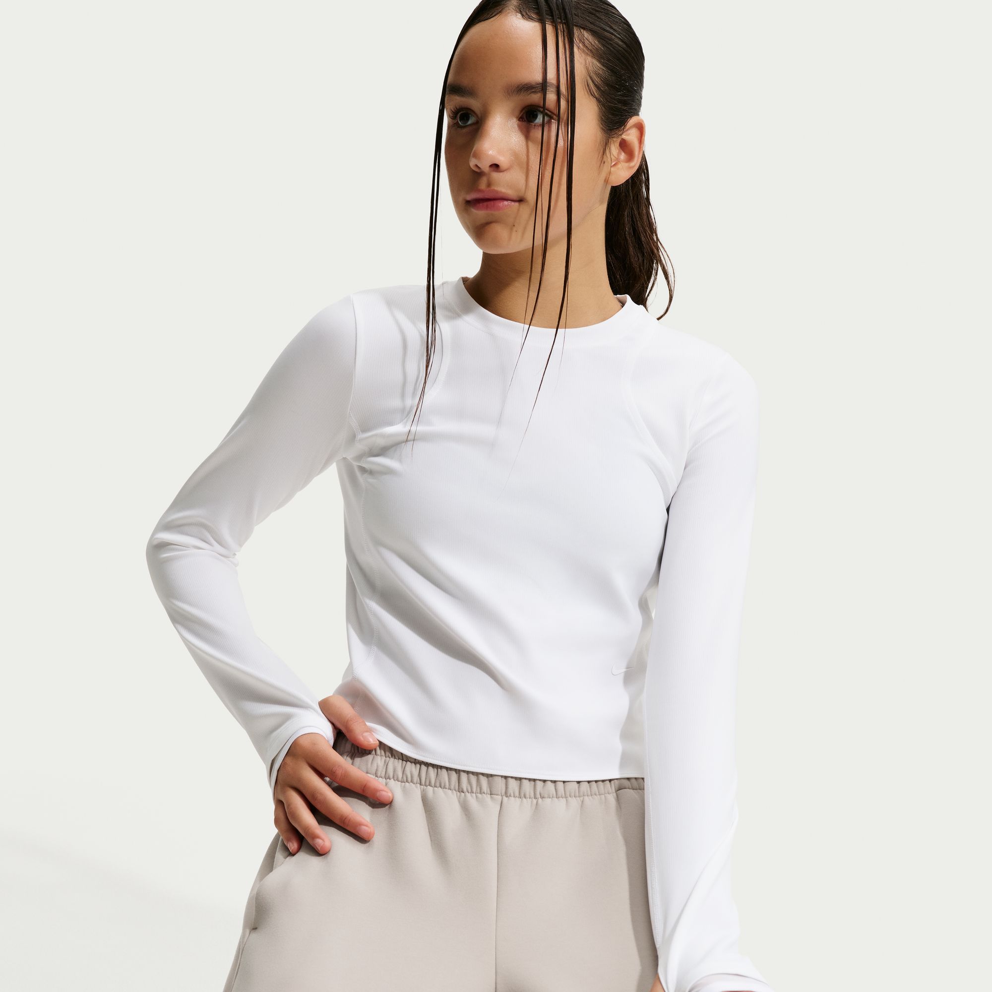 Nike Girls' MAVN Dri-FIT Ribbed Long Sleeve Top