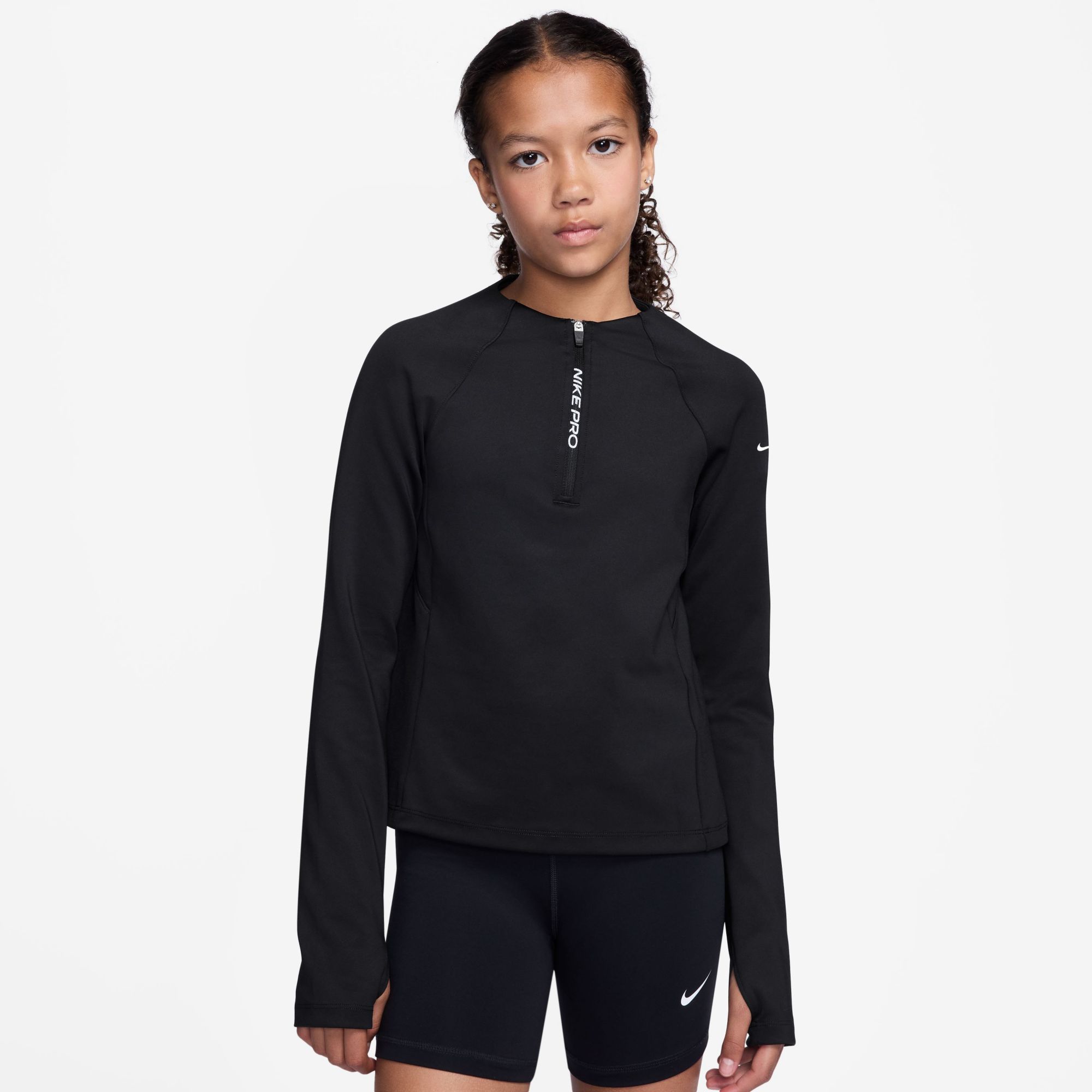 Nike Girls' Dri-FIT Half-Zip Longe Sleeve Top