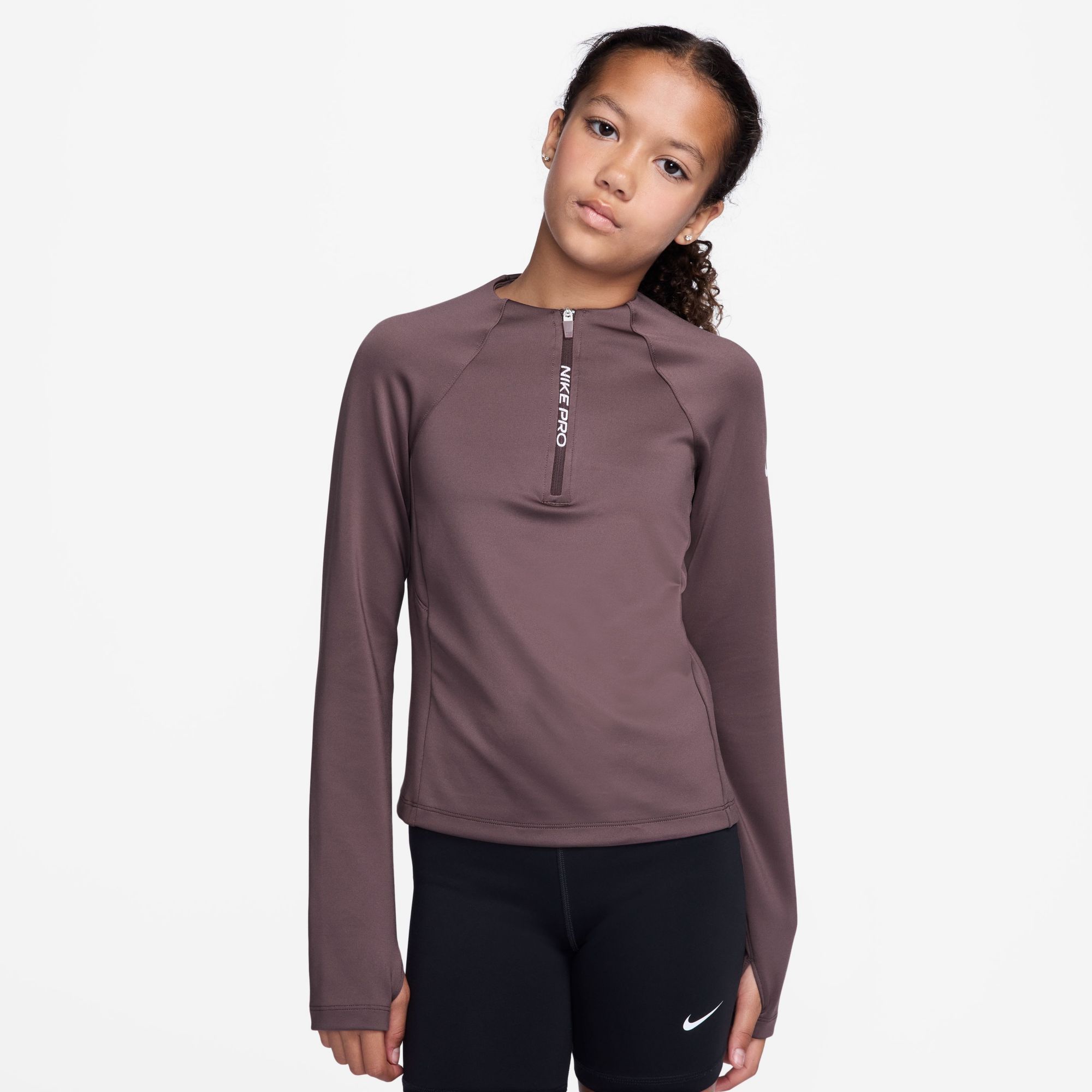 Nike Girls' Dri-FIT Half-Zip Longe Sleeve Top