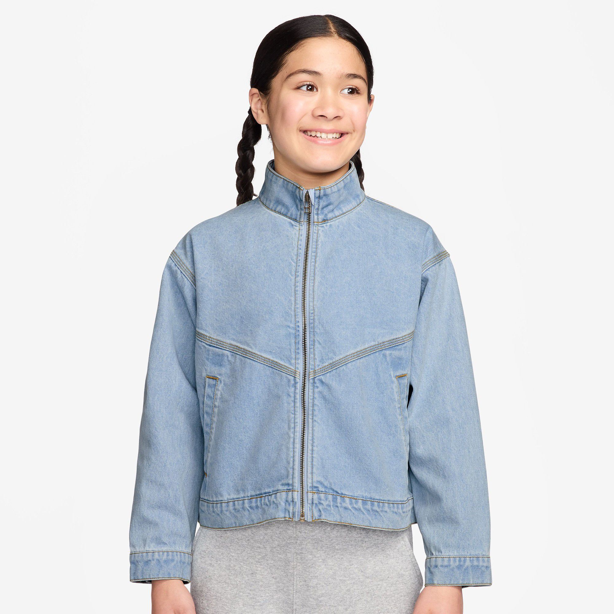 Nike Girls' Sportswear Windrunner Denim Jacket