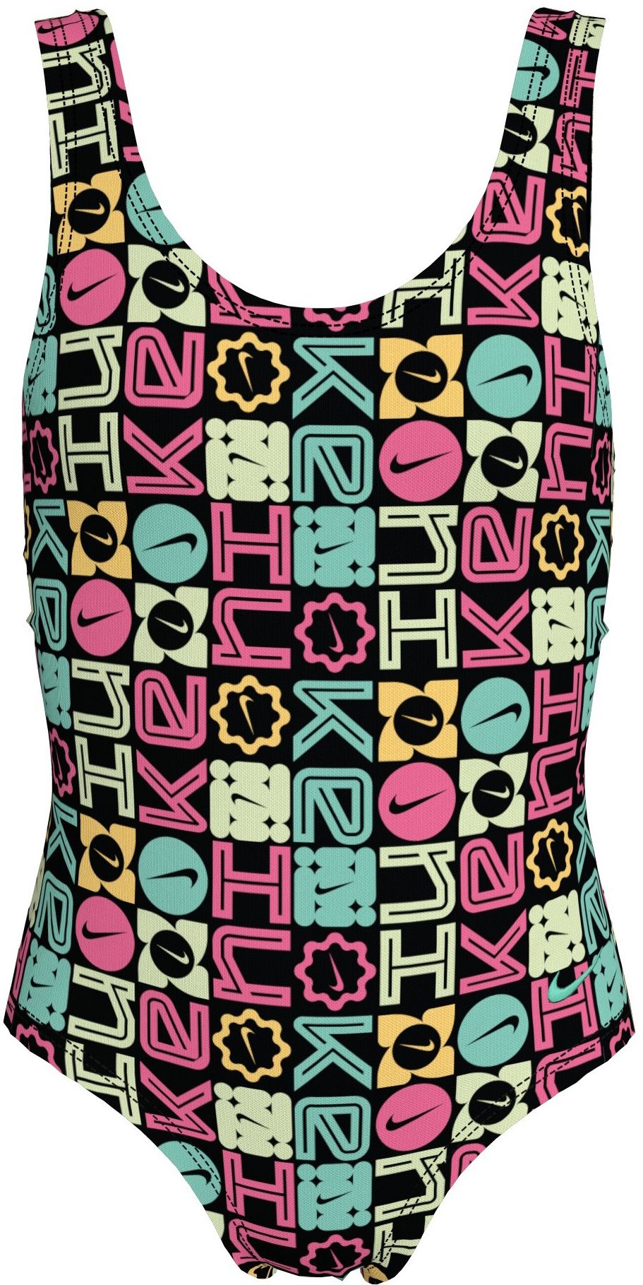Nike Girls' Logo Block One Piece Swimsuit