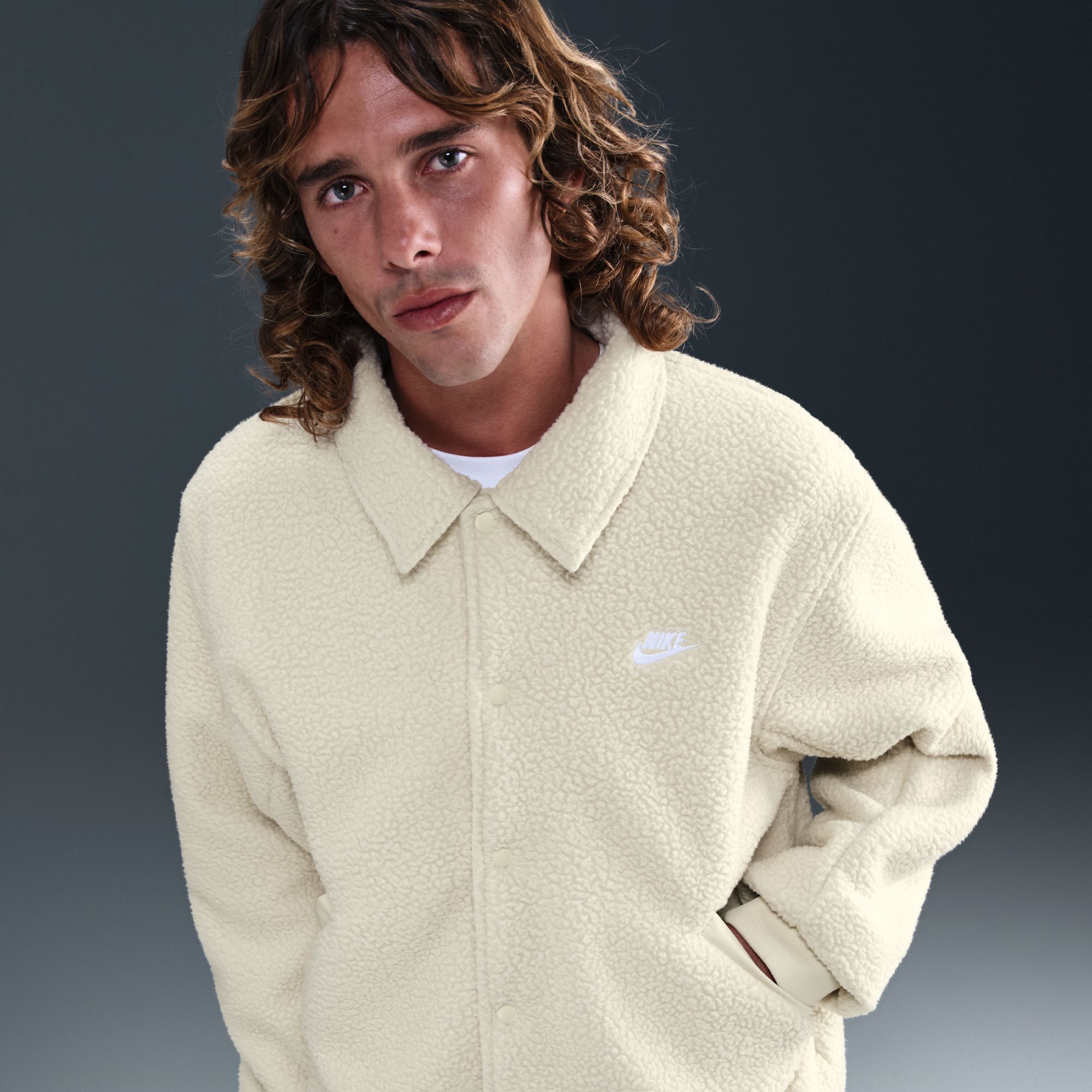 Nike Men's Club Therma-FIT Sherpa Coaches Jacket