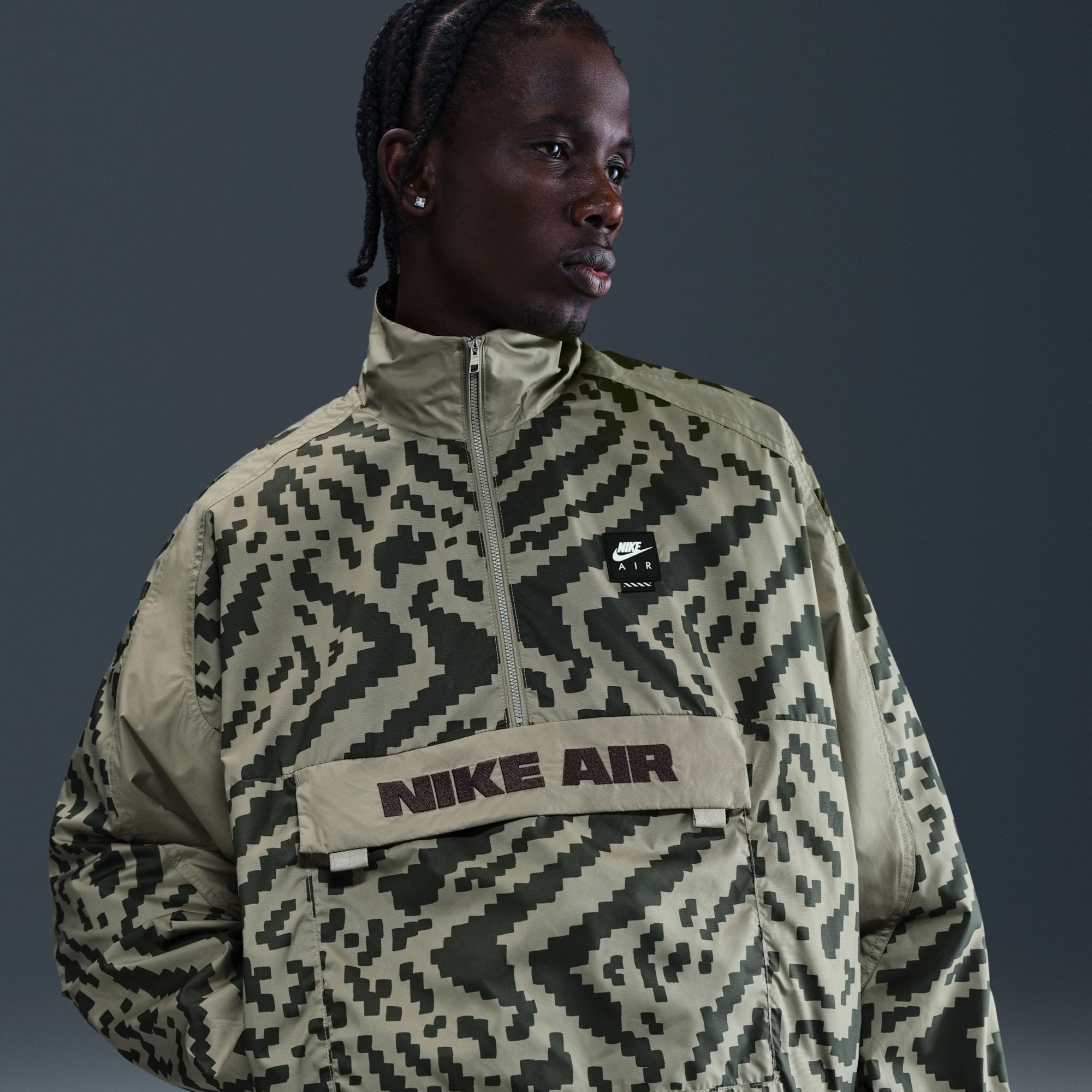 Nike Men's Air 1/2 Zip Allover Print Woven Jacket