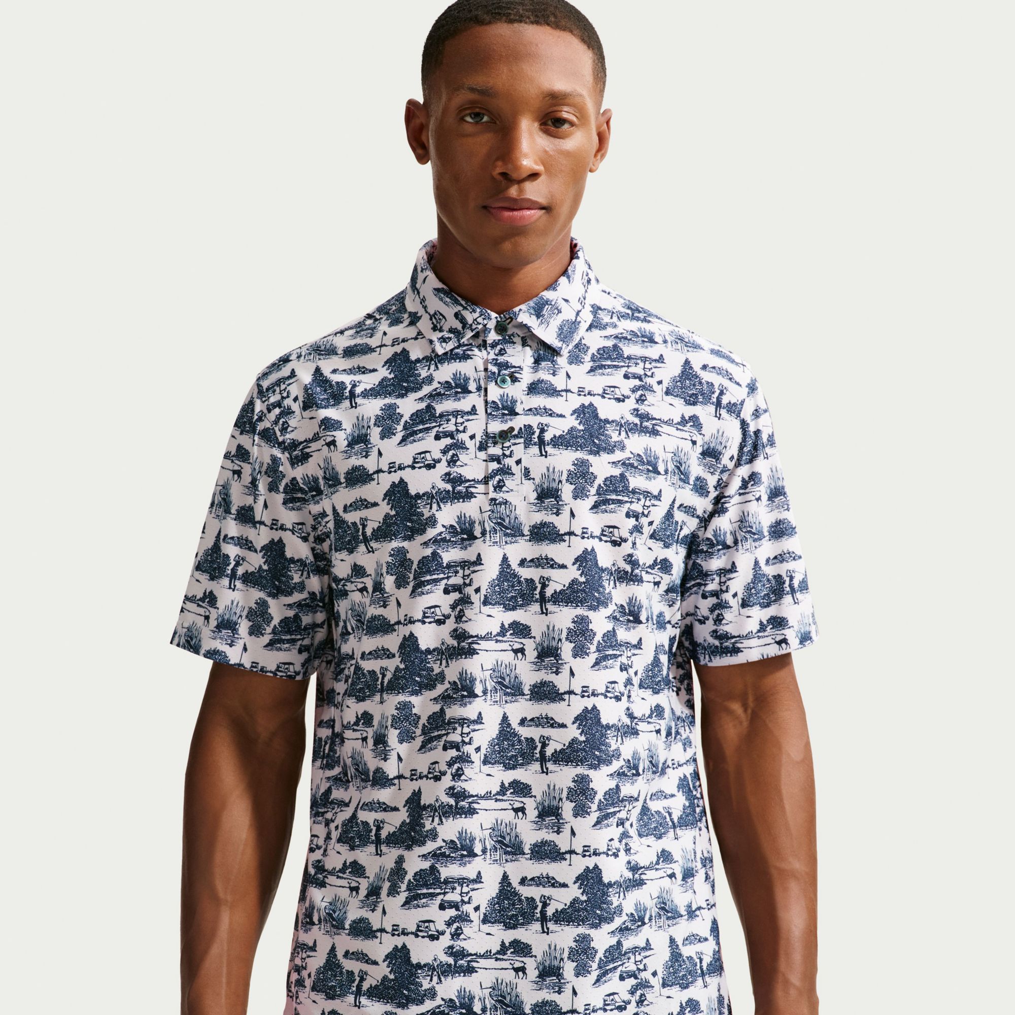 Nike Men's Tailored Performance Dri-FIT Golf Course Printed Golf Polo