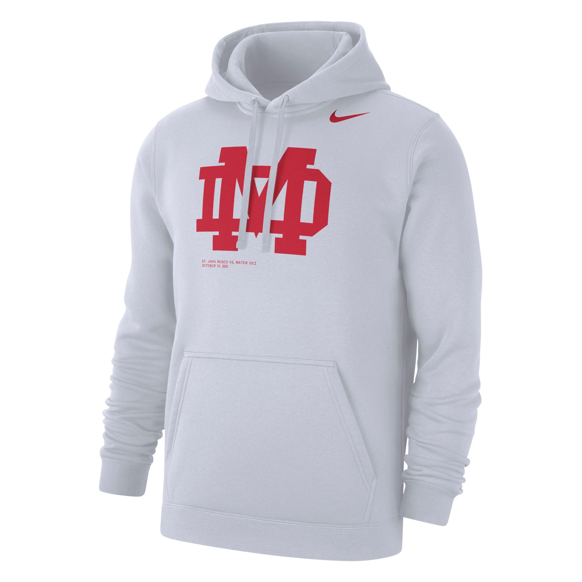 Nike Men's Mater Dei High School White Club Fleece Pullover Hoodie