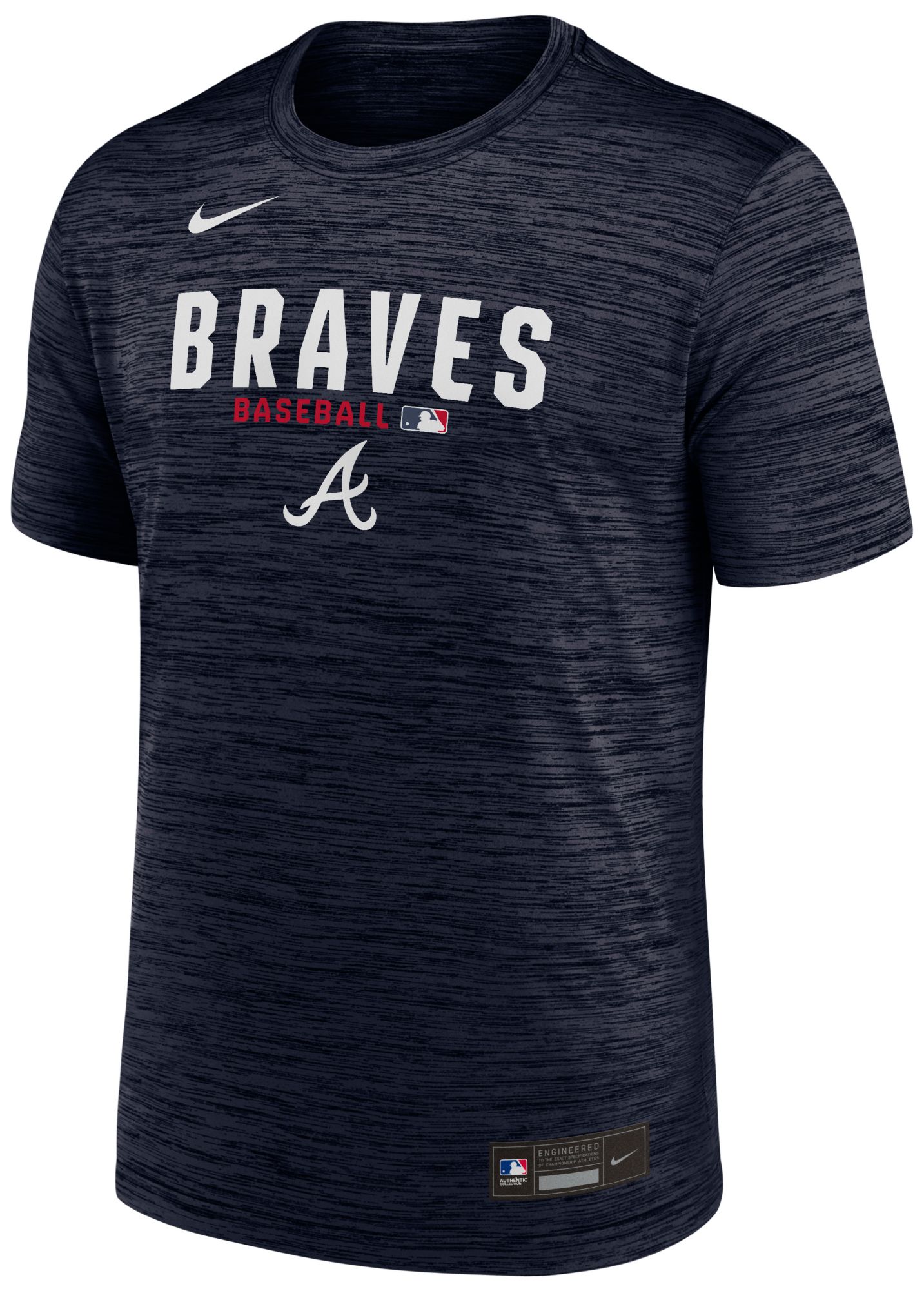 Nike Men's Atlanta Braves Blue Authentic Collection Velocity T-Shirt
