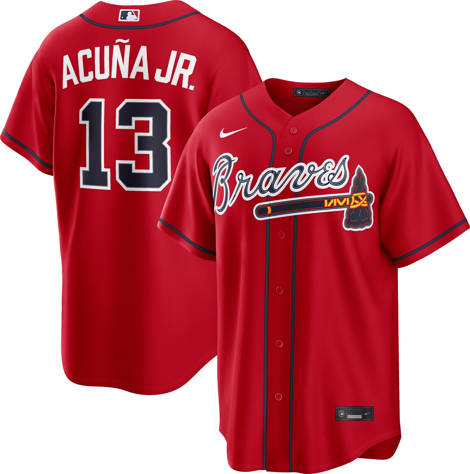 Nike Women's Atlanta Braves Red Ronald Acuna #13 Alternate Replica Jersey