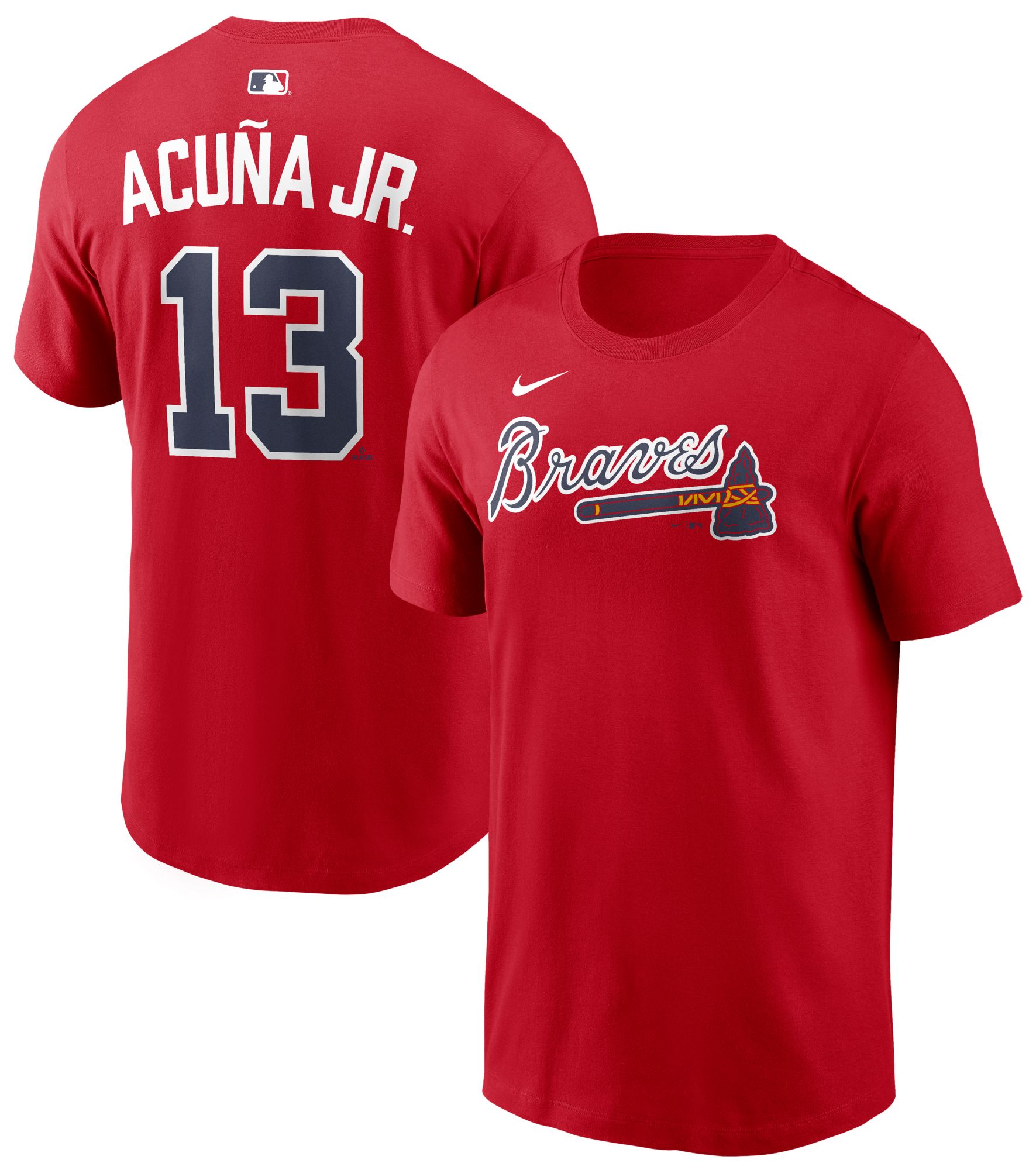 Nike Men's Atlanta Braves Ronald Acuña Jr. #13 Red Home T-Shirt