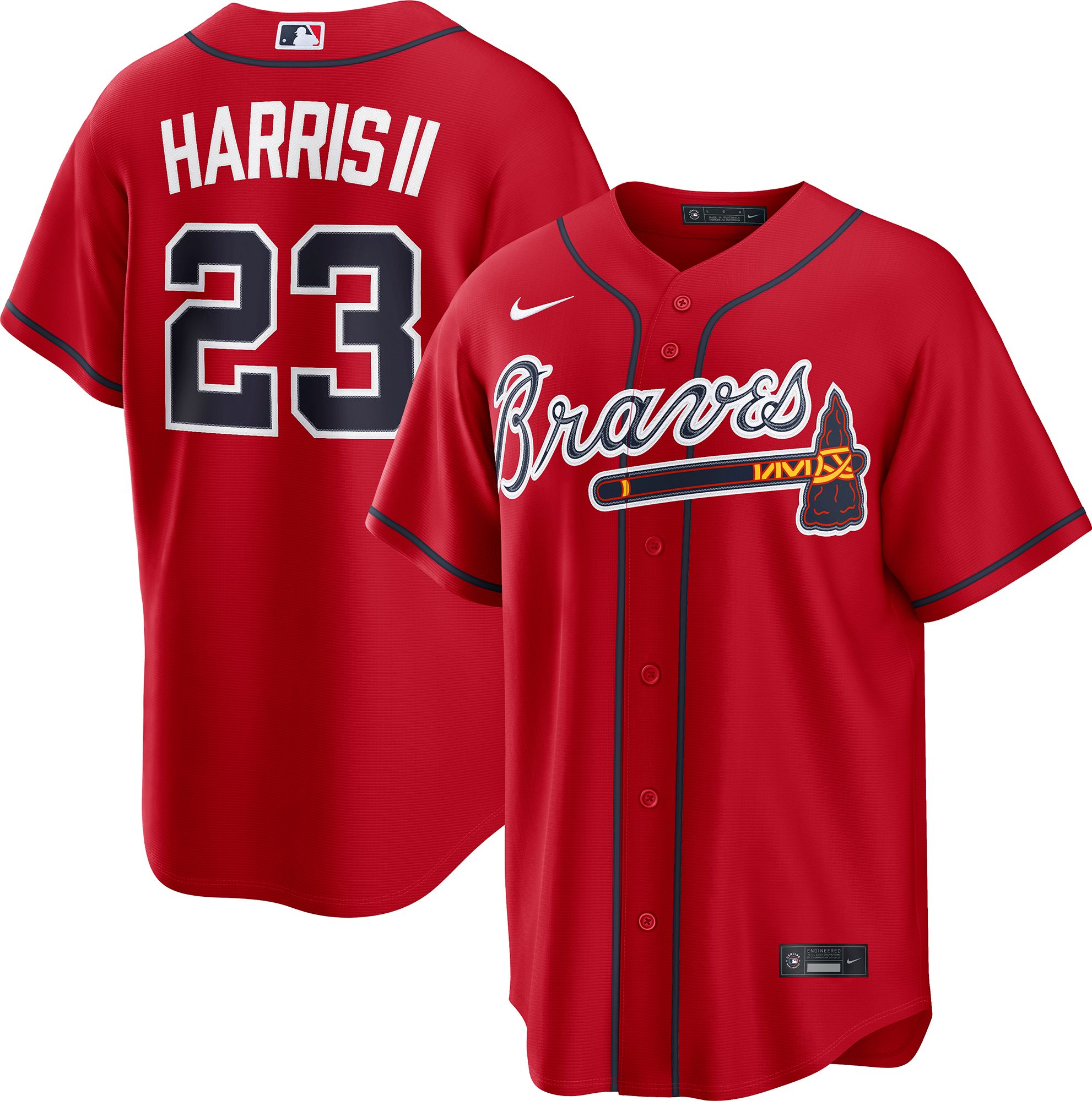 Nike Men's Atlanta Braves Red Michael Harris II #23 Alternate Replica Jersey