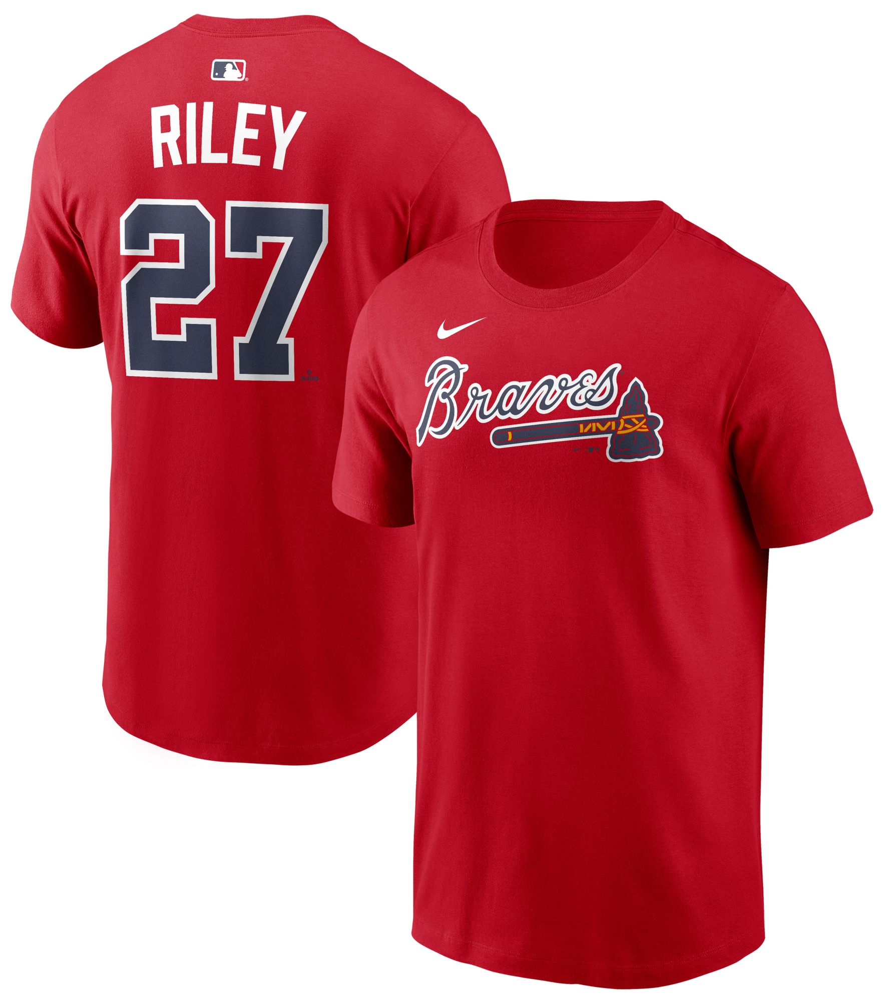 Nike Men's Atlanta Braves Austin Riley #27 Red Home T-Shirt