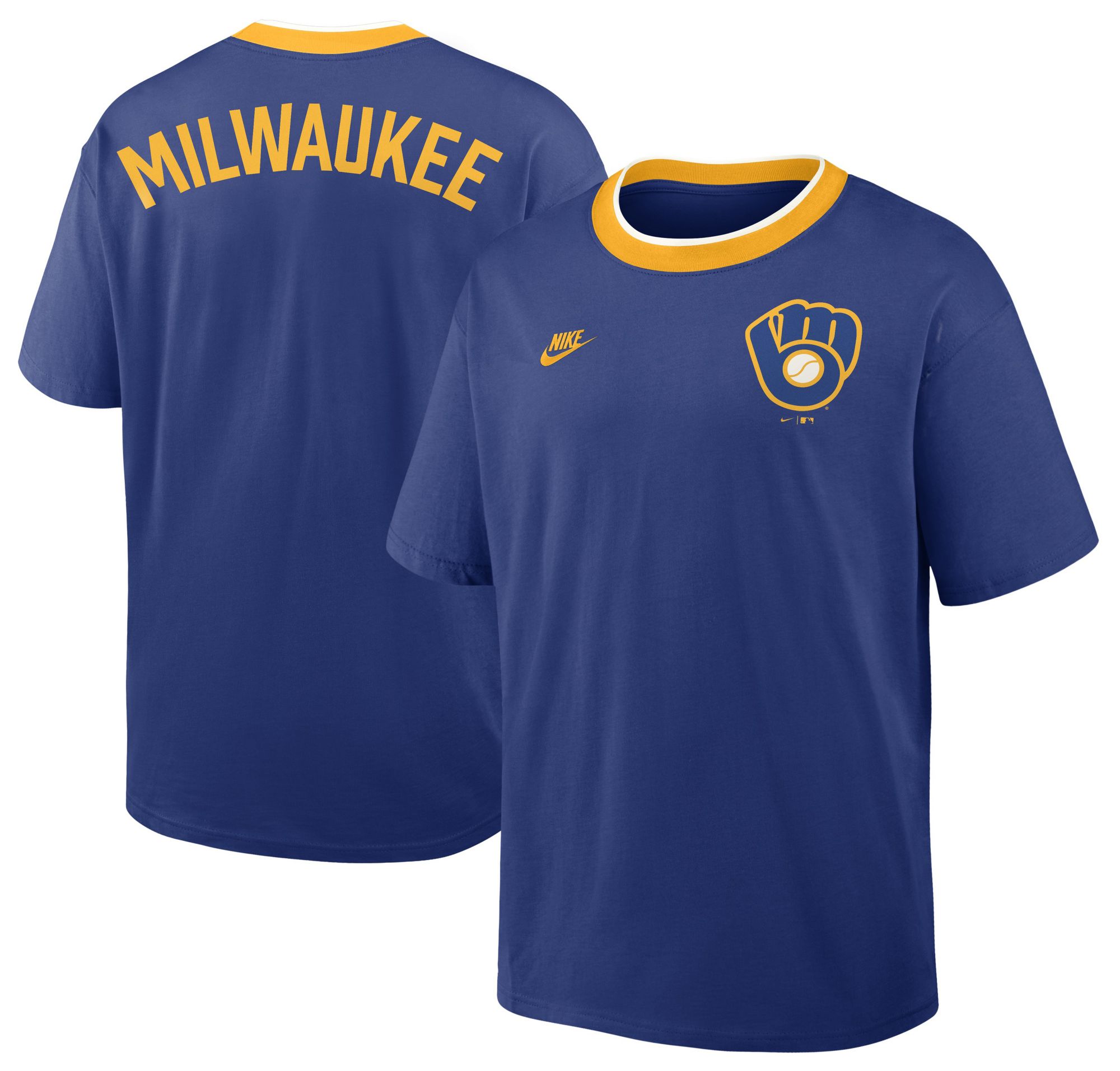 Nike Men's Milwaukee Brewers Blue Cooperstown Air Fit T-Shirt