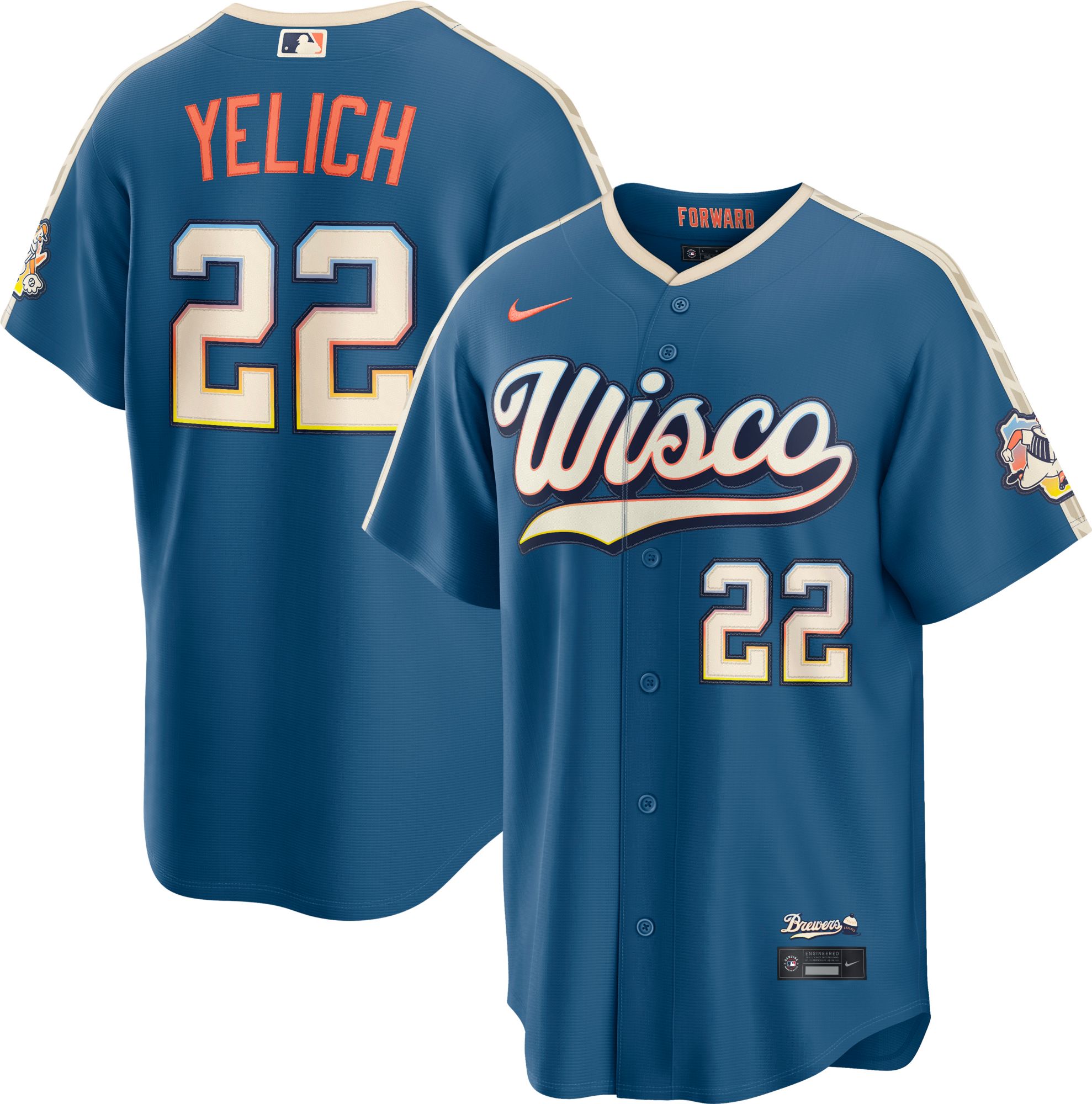 Nike Men's Milwaukee Brewers Christian Yelich #22 2026 City Connect Stadium Jersey