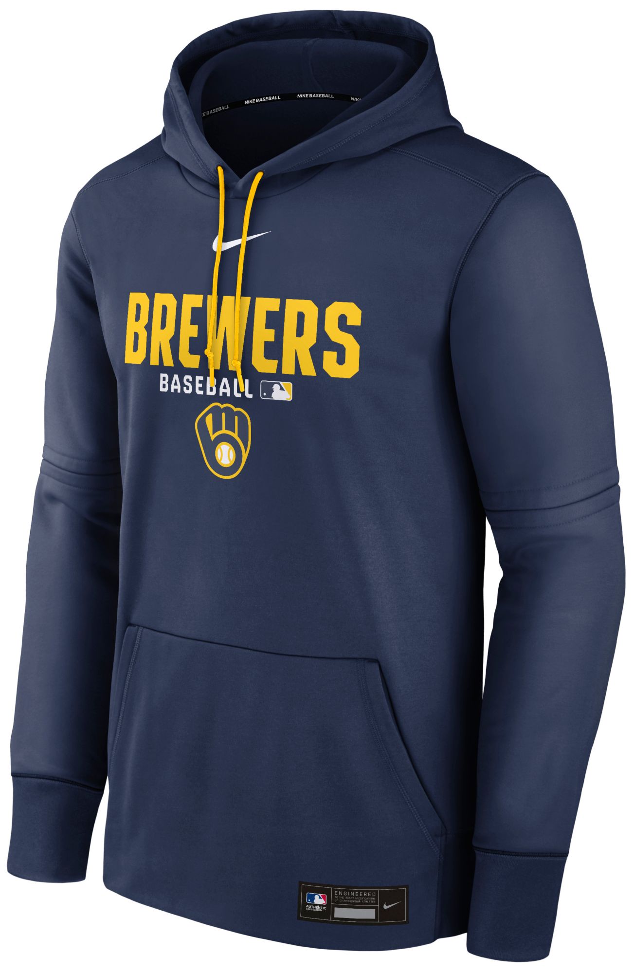 Nike Men's Milwaukee Brewers Navy Authentic Collection Therma Hoodie