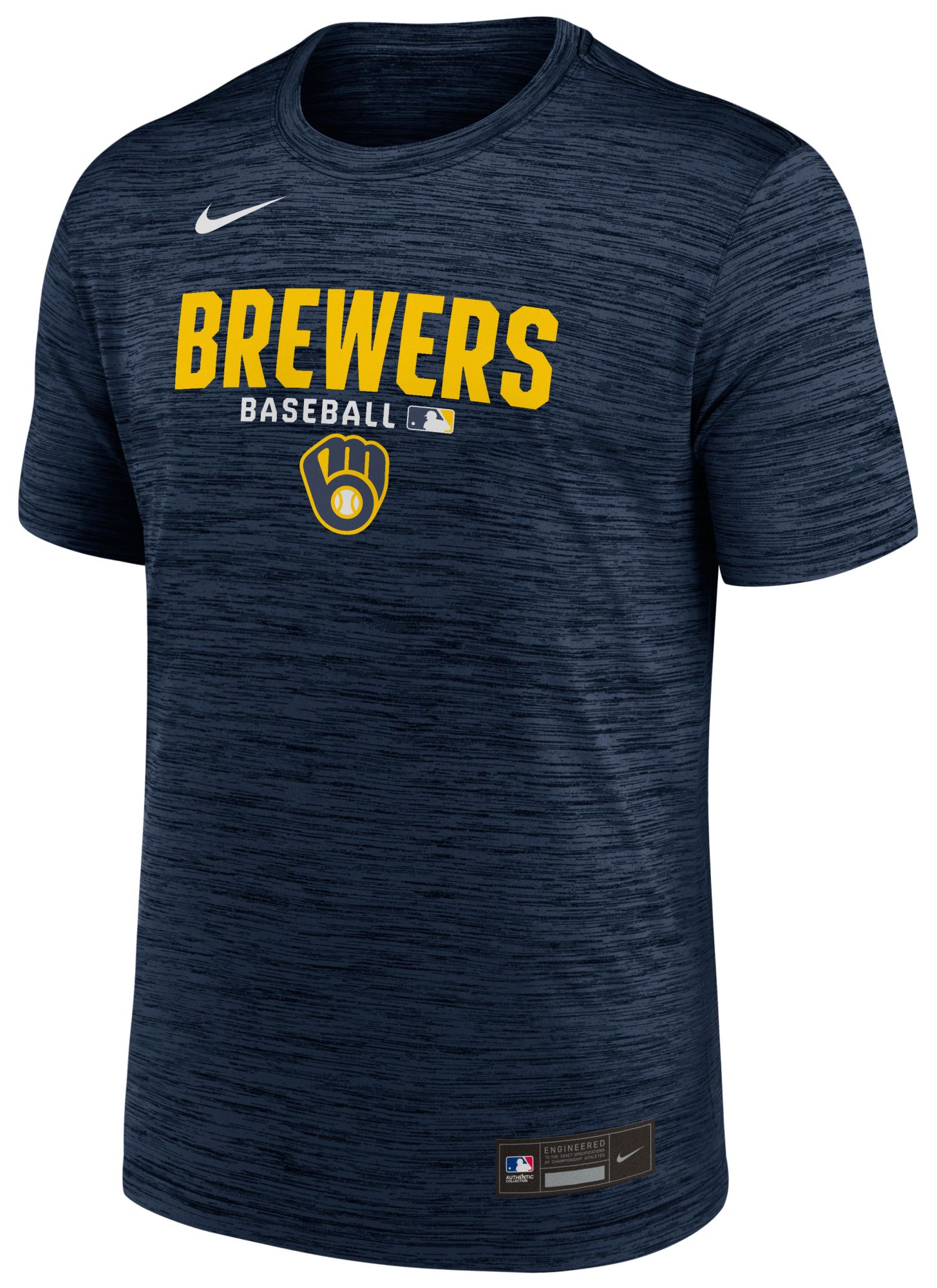 Nike Men's Milwaukee Brewers Navy Authentic Collection Velocity T-Shirt