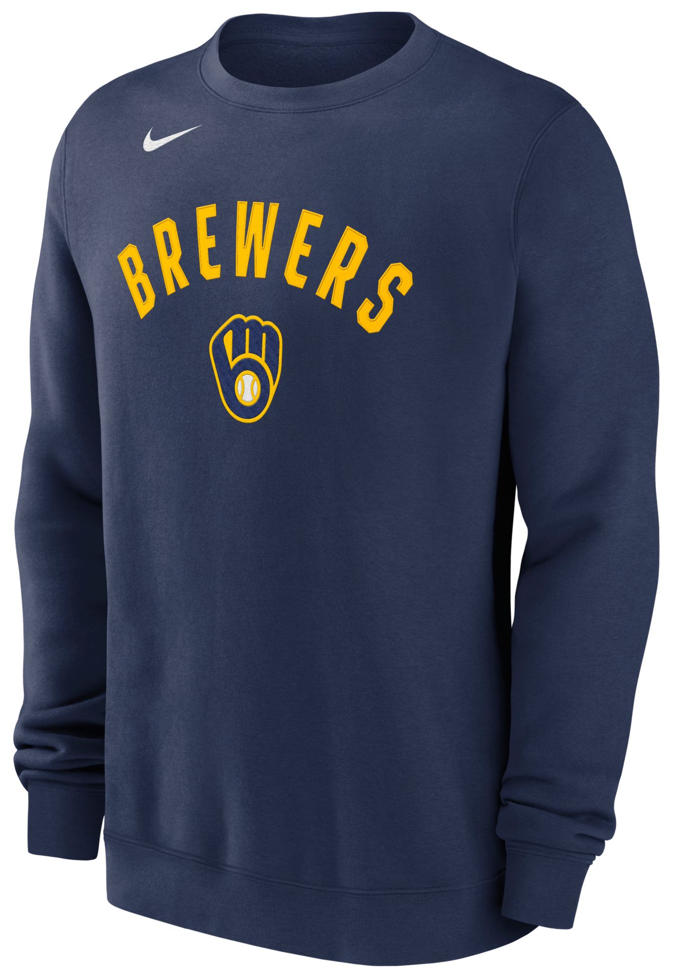 Nike Men's Milwaukee Brewers Navy Twill Club Hoodie