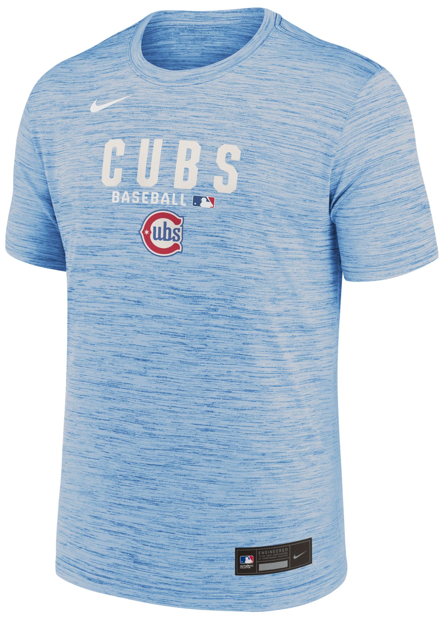 Nike Men's Chicago Cubs Blue Authentic Collection Alternte Logo Velocity T-Shirt