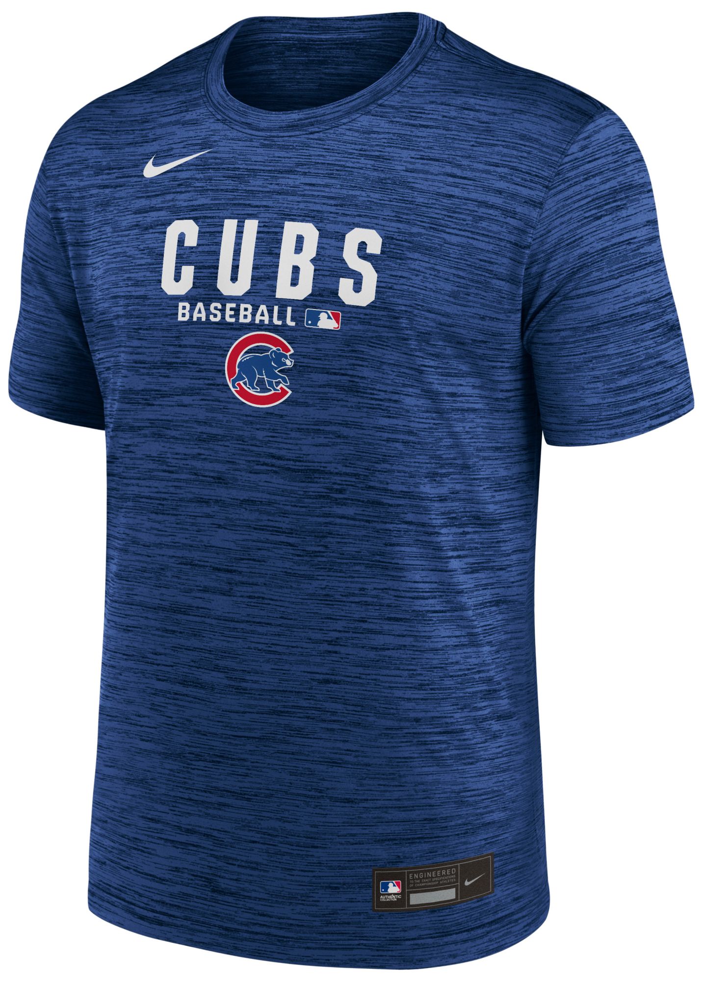 Nike Men's Chicago Cubs Blue Authentic Collection Velocity T-Shirt