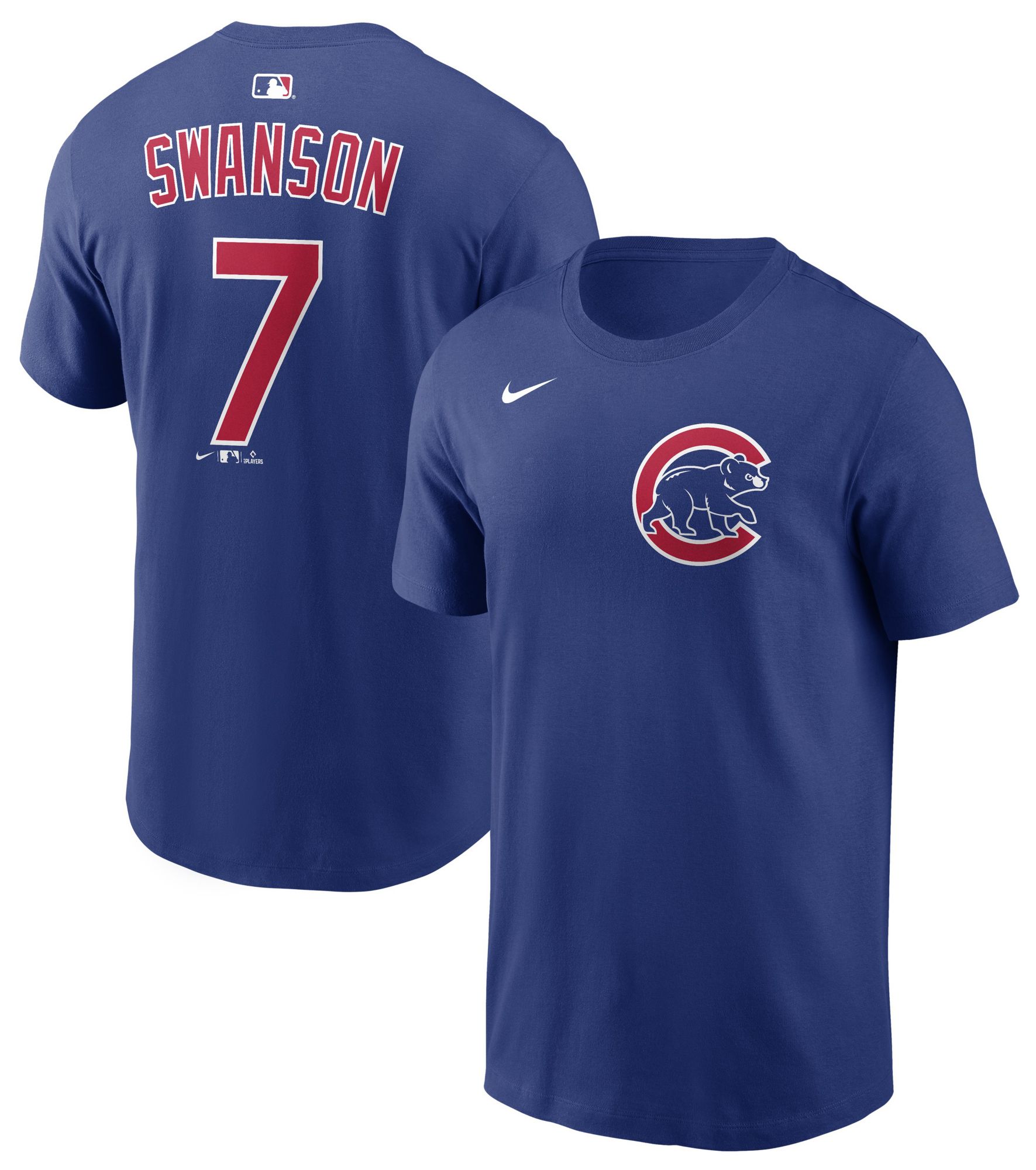 Nike Men's Chicago Cubs Dansby Swanson #7 Blue Home T-Shirt