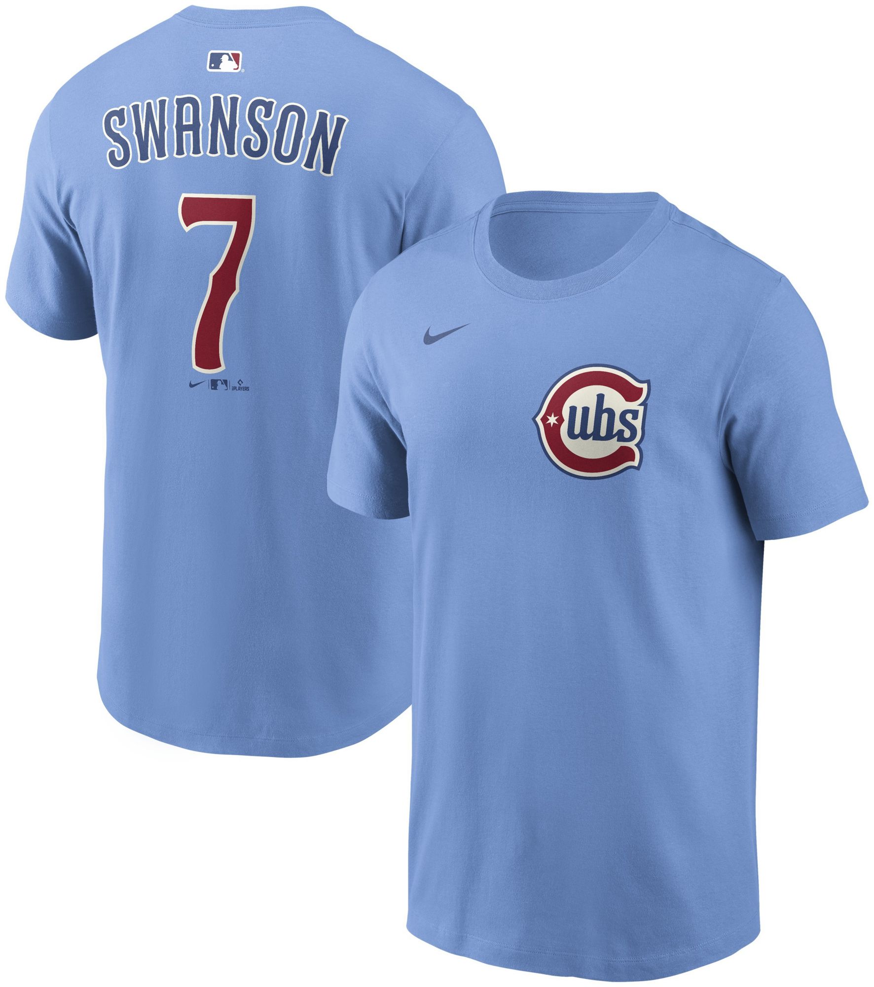 Nike Men's Chicago Cubs Dansby Swanson #7 Blue Alternate T-Shirt