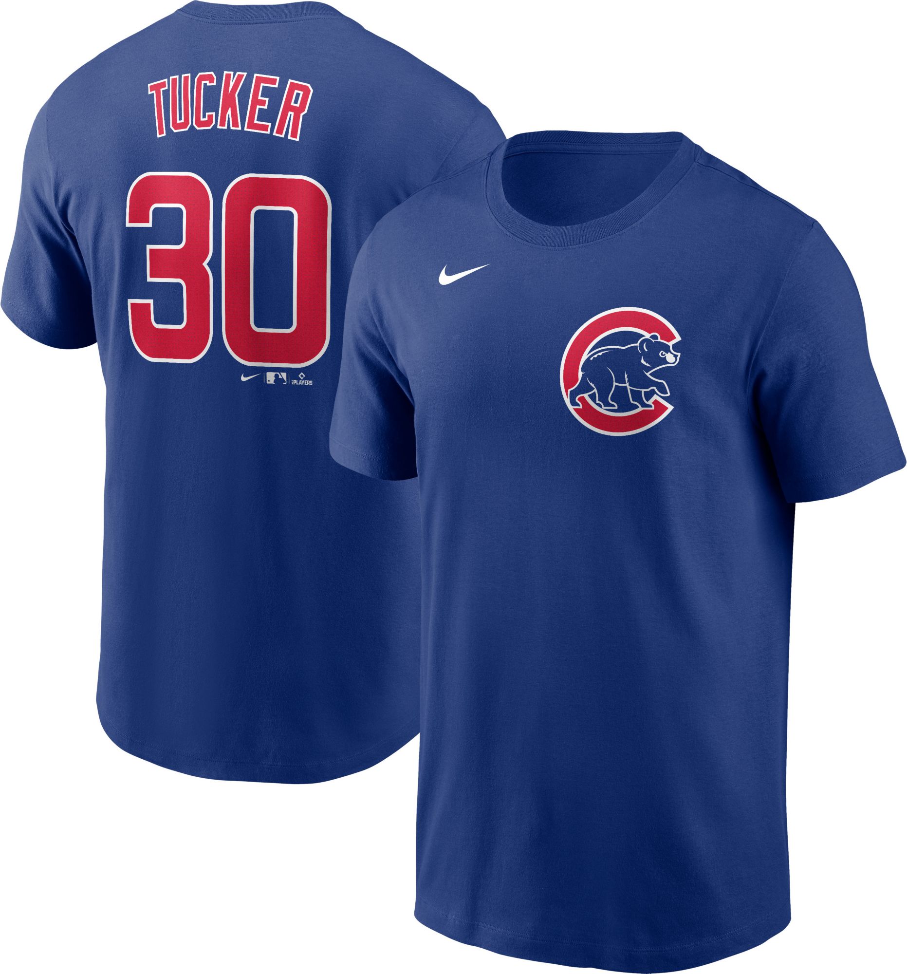 Nike Men's Chicago Cubs Kyle Tucker #30 Blue T-Shirt