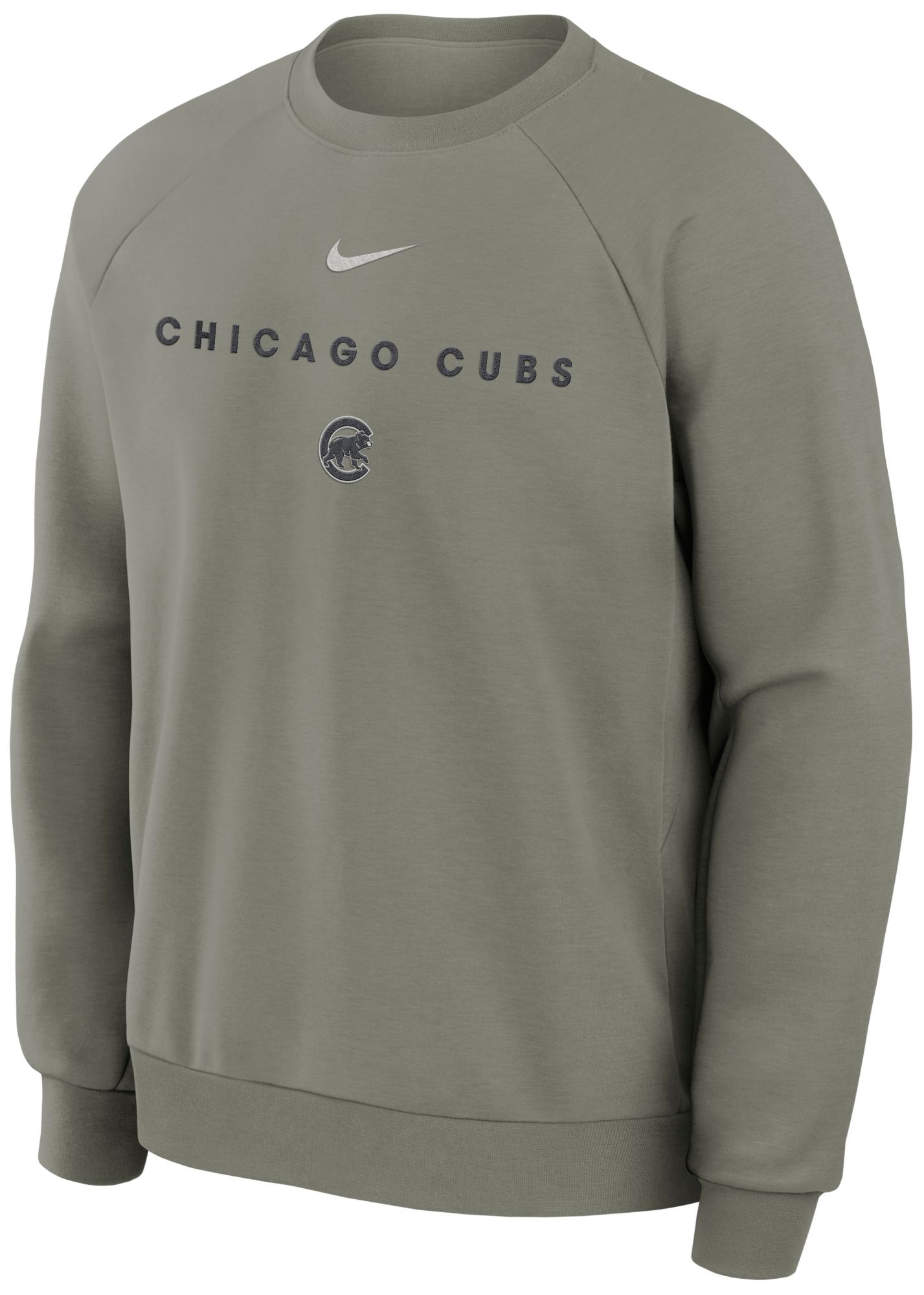 Nike Men's Chicago Cubs Gray Dri-FIT Primary Fleece UV Crewneck Sweatshirt