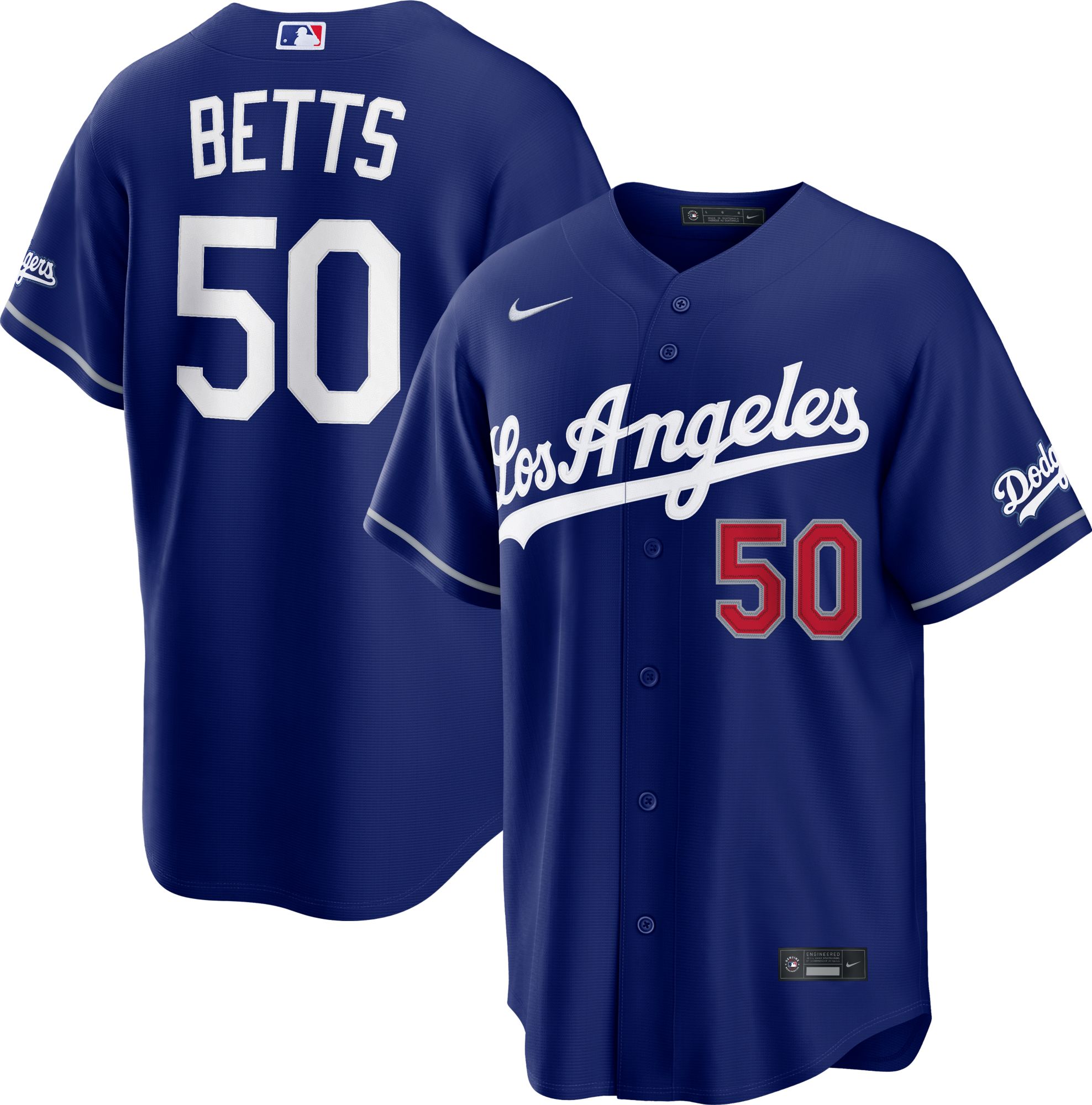Nike Men's Los Angeles Dodgers Mookie Betts #50 Alternate Royal Blue Jersey